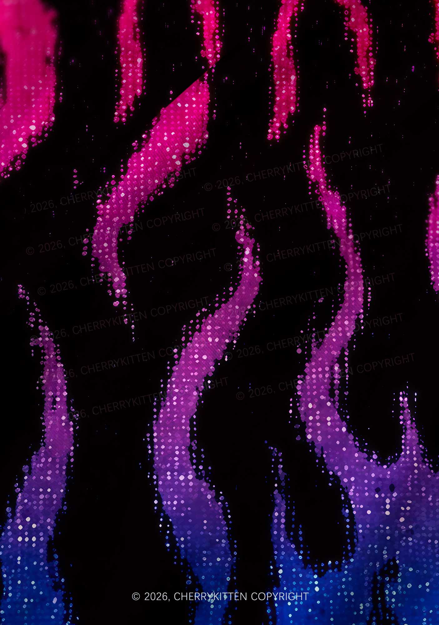 Bisexual Flame Pride Y2K Print Satin Cowl Neck Slip Dress Cherrykitten