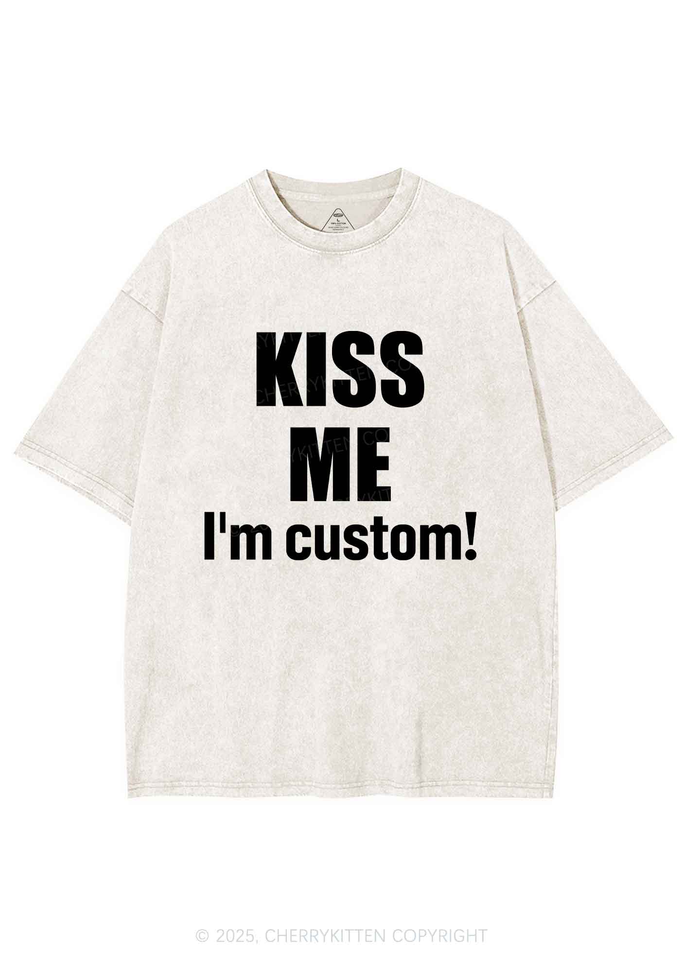 Kiss Me Im Custom Y2K Shirts Washed Tee Cherrykitten