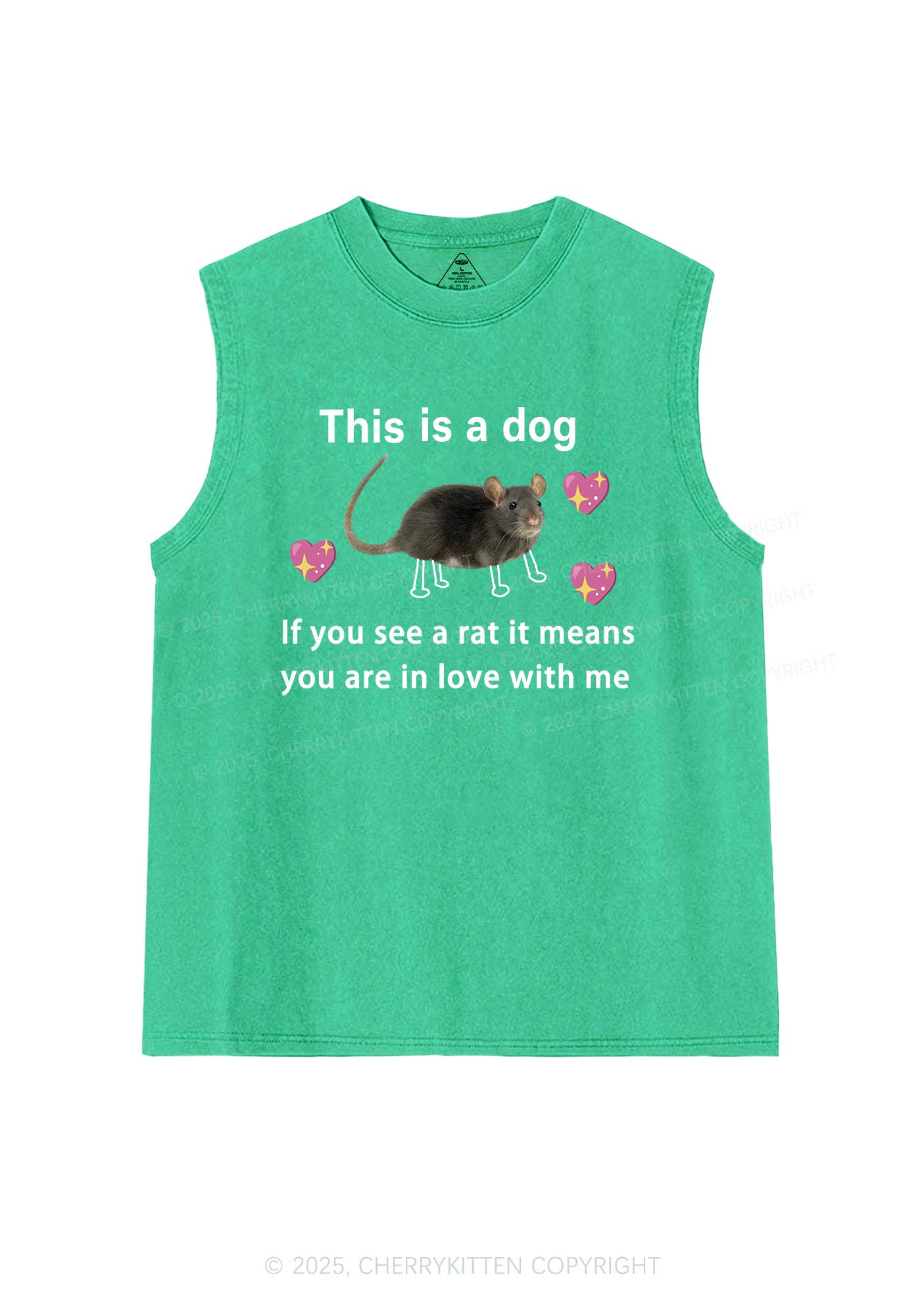 If You See Rat Y2K Washed Muscle Tank Cherrykitten