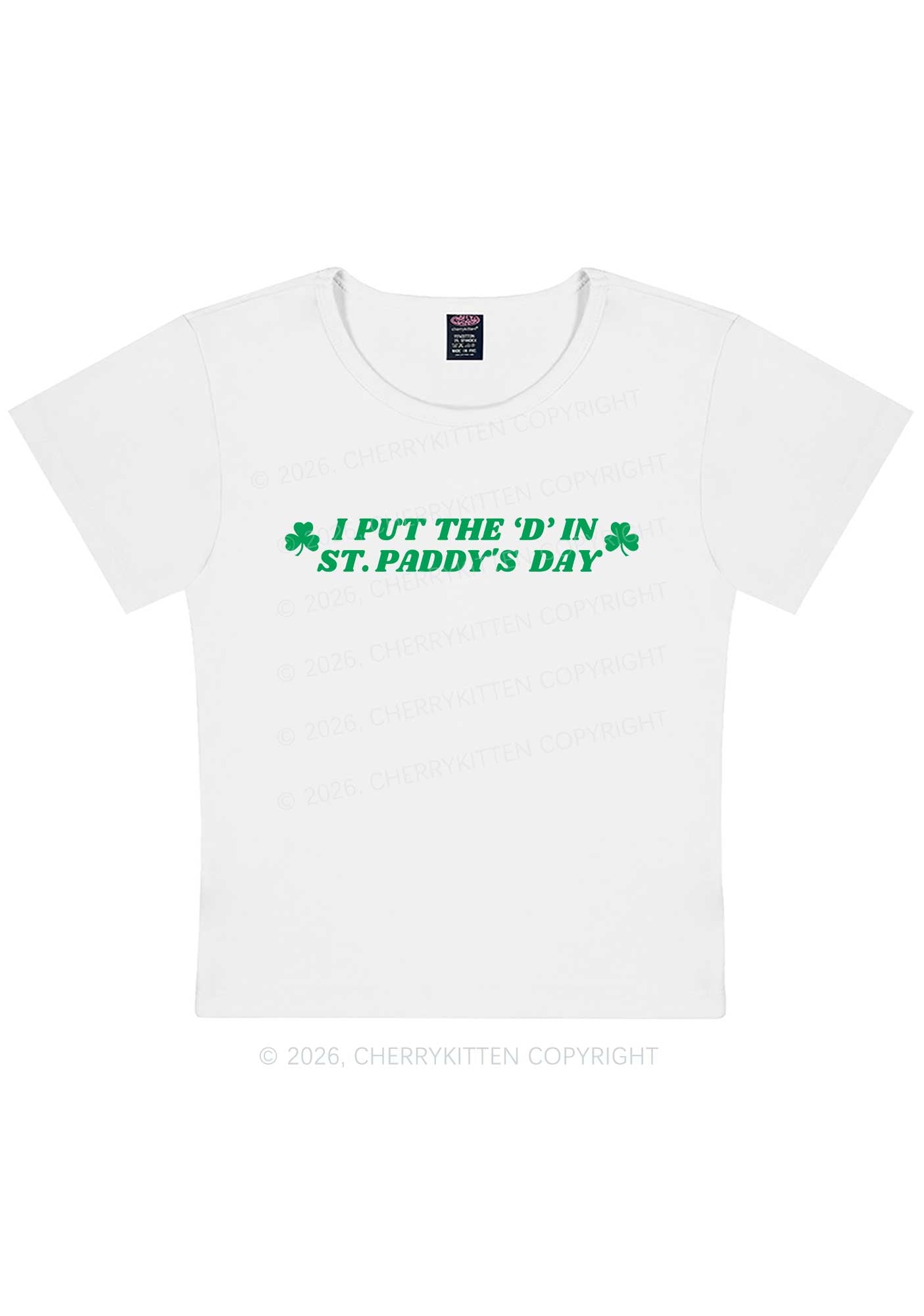 Put D In ST Paddys Day St Patricks Y2K Baby Tee Cherrykitten