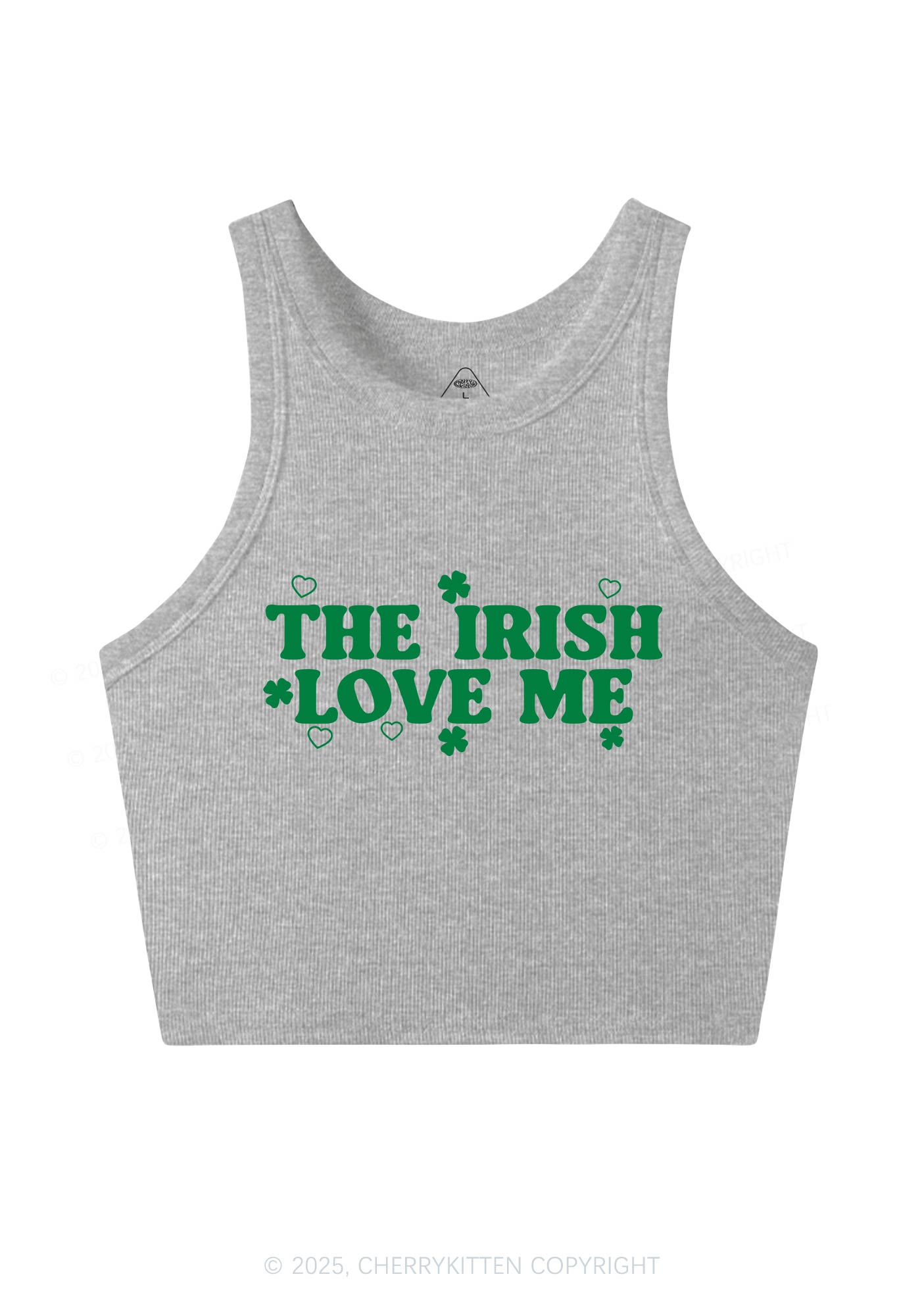 The Irish Love Me St Patricks Y2K Crop Tank Top Cherrykitten