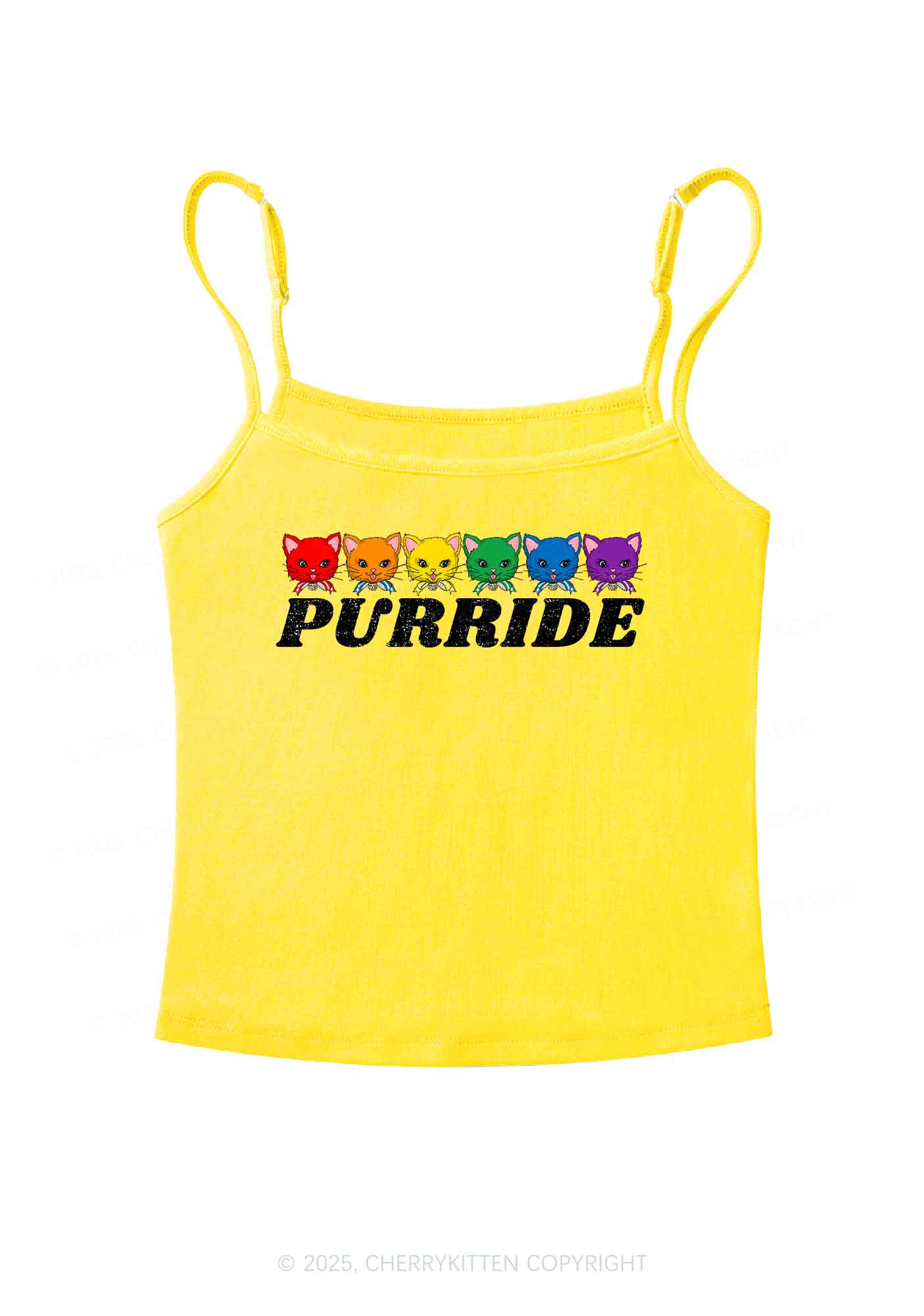 Purride Cat Pride Y2K Spaghetti Strap Cami Cherrykitte