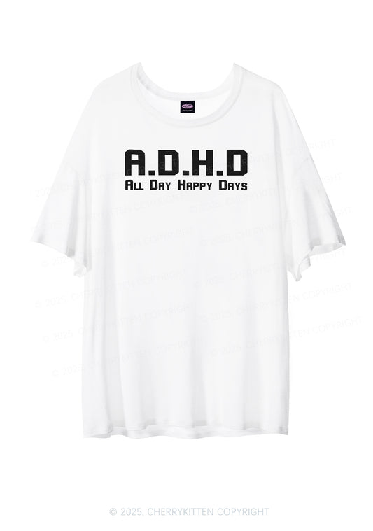 All Day Happy Days Y2K Sheer Boyfriend Tee Cherrykitten