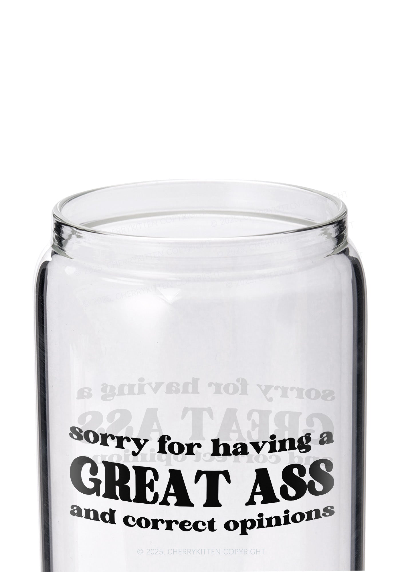 Sorry For Having Great Axx Y2K Printed Glass Cup Cherrykitten
