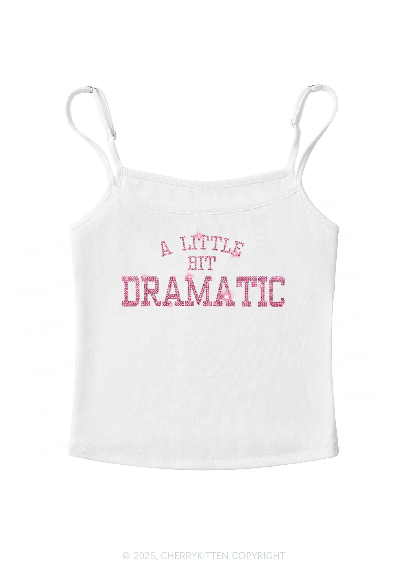 Rhinestone A Little Bit Dramatic Y2K Spaghetti Strap Cami Cherrykitten