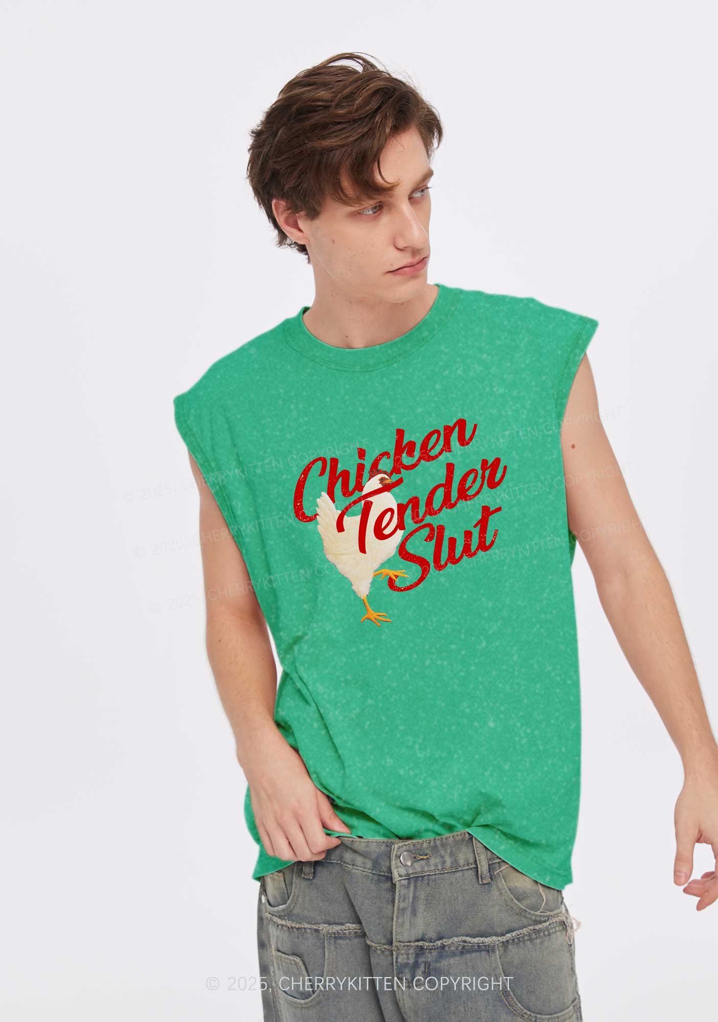 Chicken Tender Slxt Y2K Washed Muscle Tank Cherrykitten
