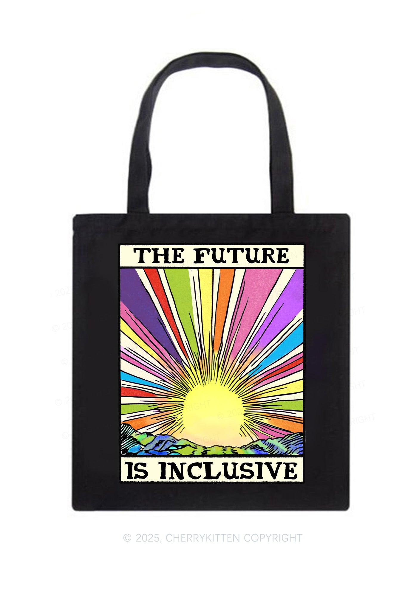 The Future Is Inclusive Pride Y2K Canvas Tote Bag Cherrykitten