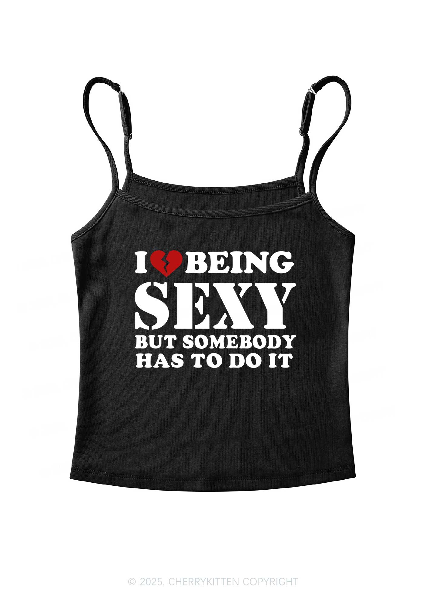 Being Sexy Tough Y2K Spaghetti Strap Cami Cherrykitten