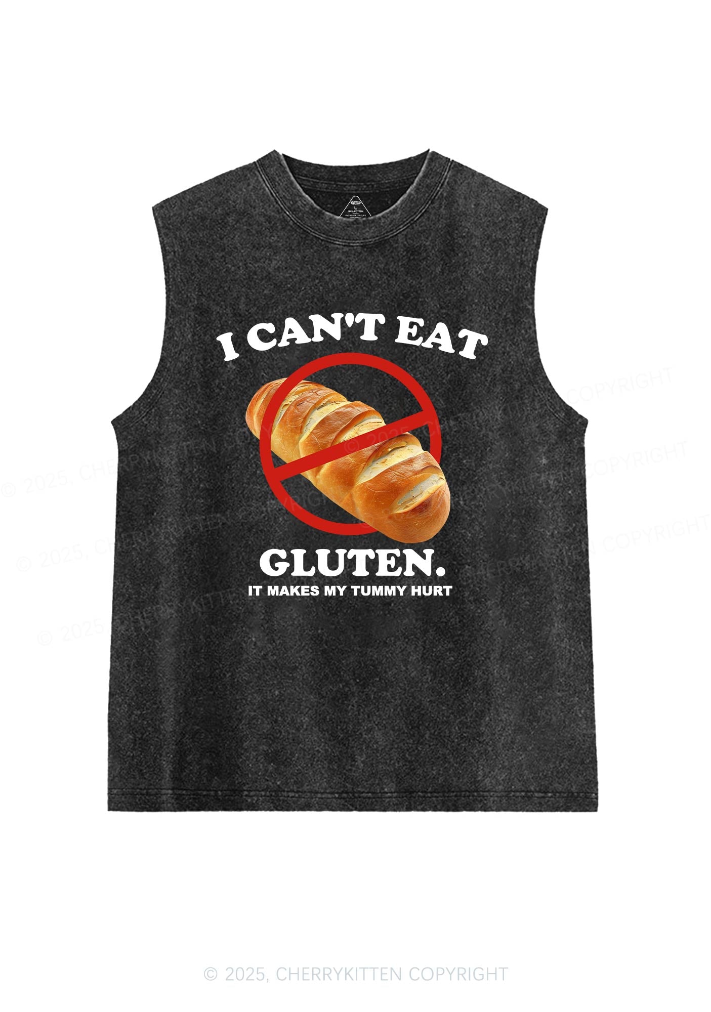 I Cant Eat Gluten Y2K Washed Muscle Tank Cherrykitten
