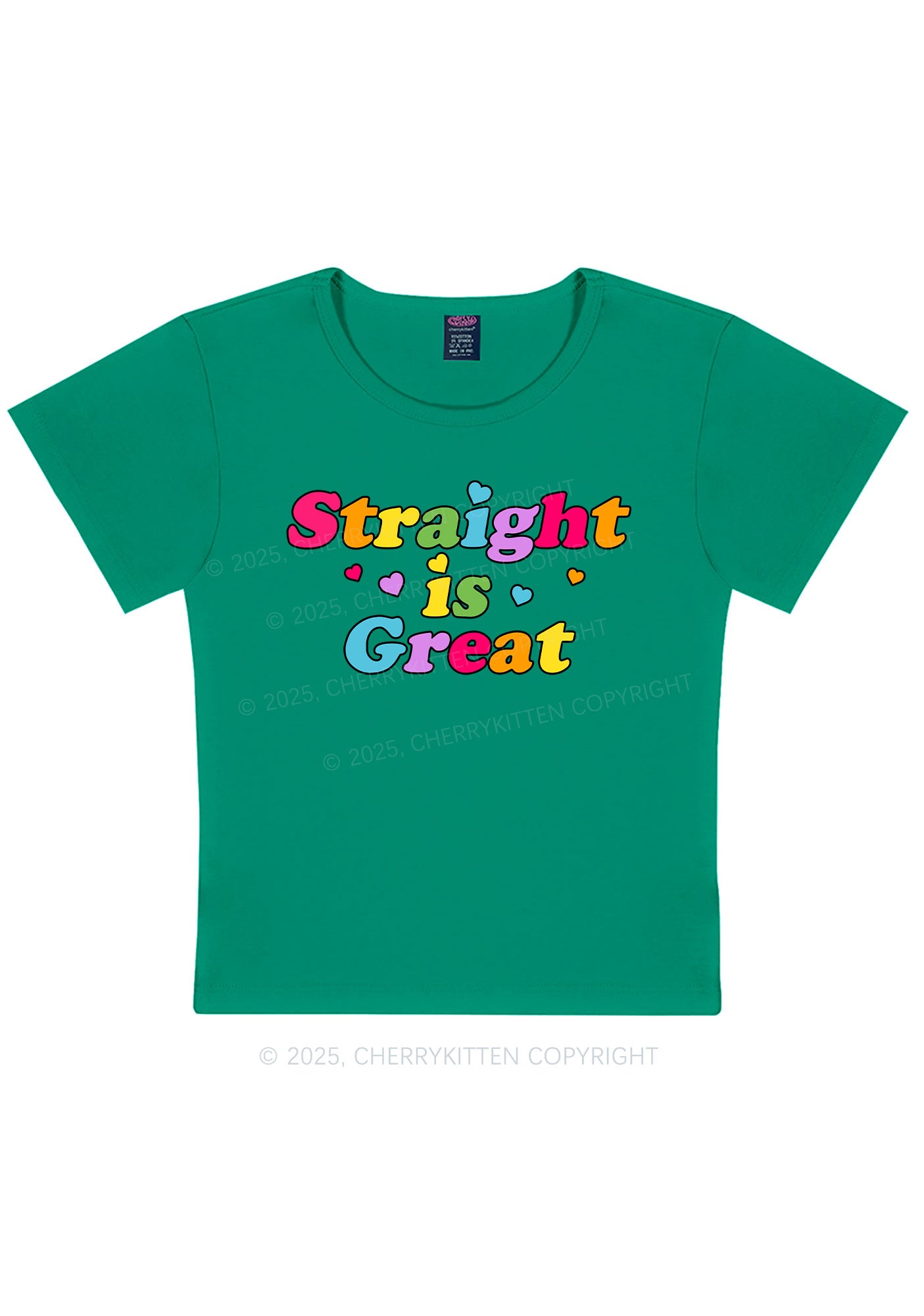 Straight Is Great Pride Y2K Baby Tee Cherrykitten