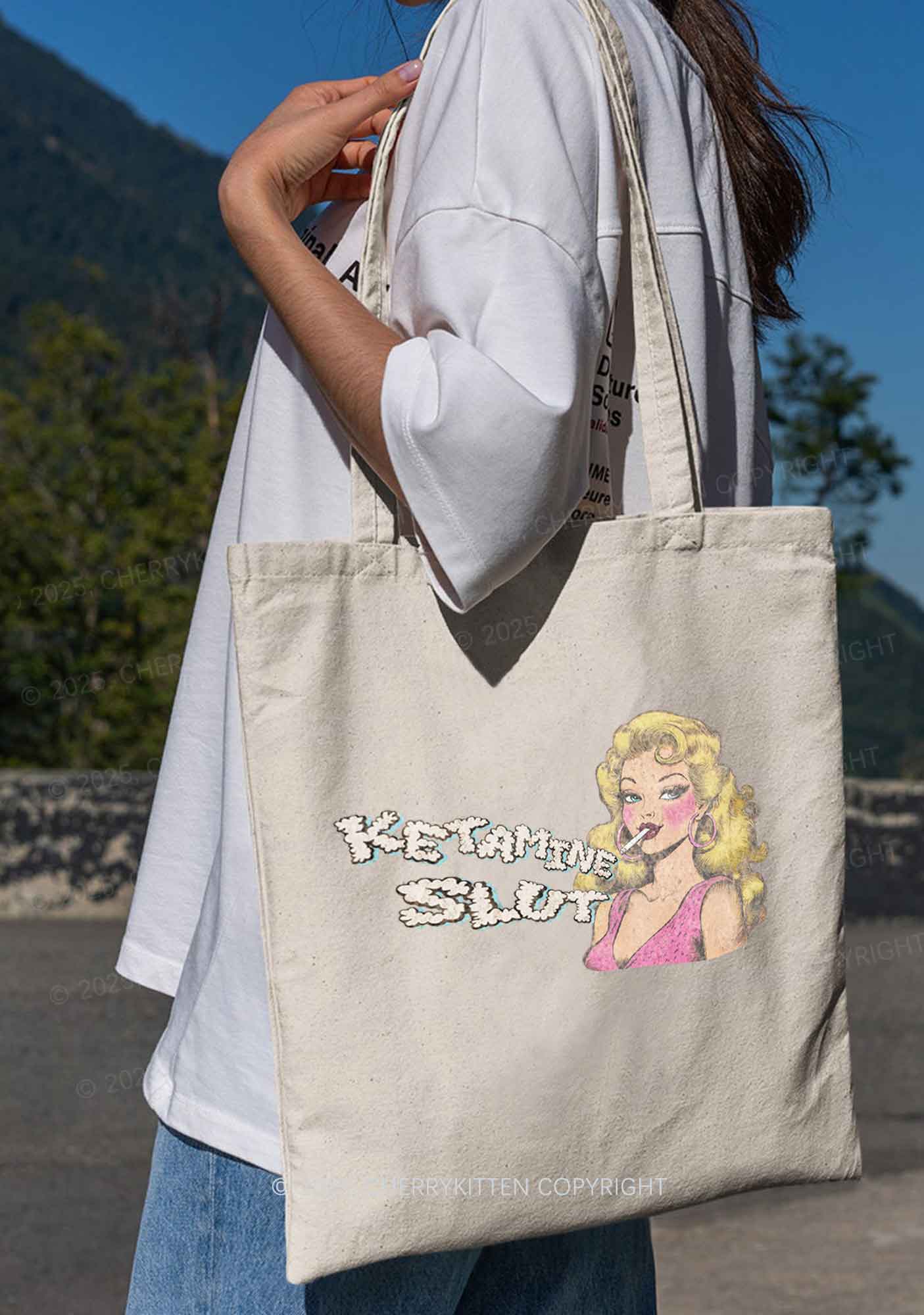 K Slxt Y2K Canvas Tote Bag Cherrykitten