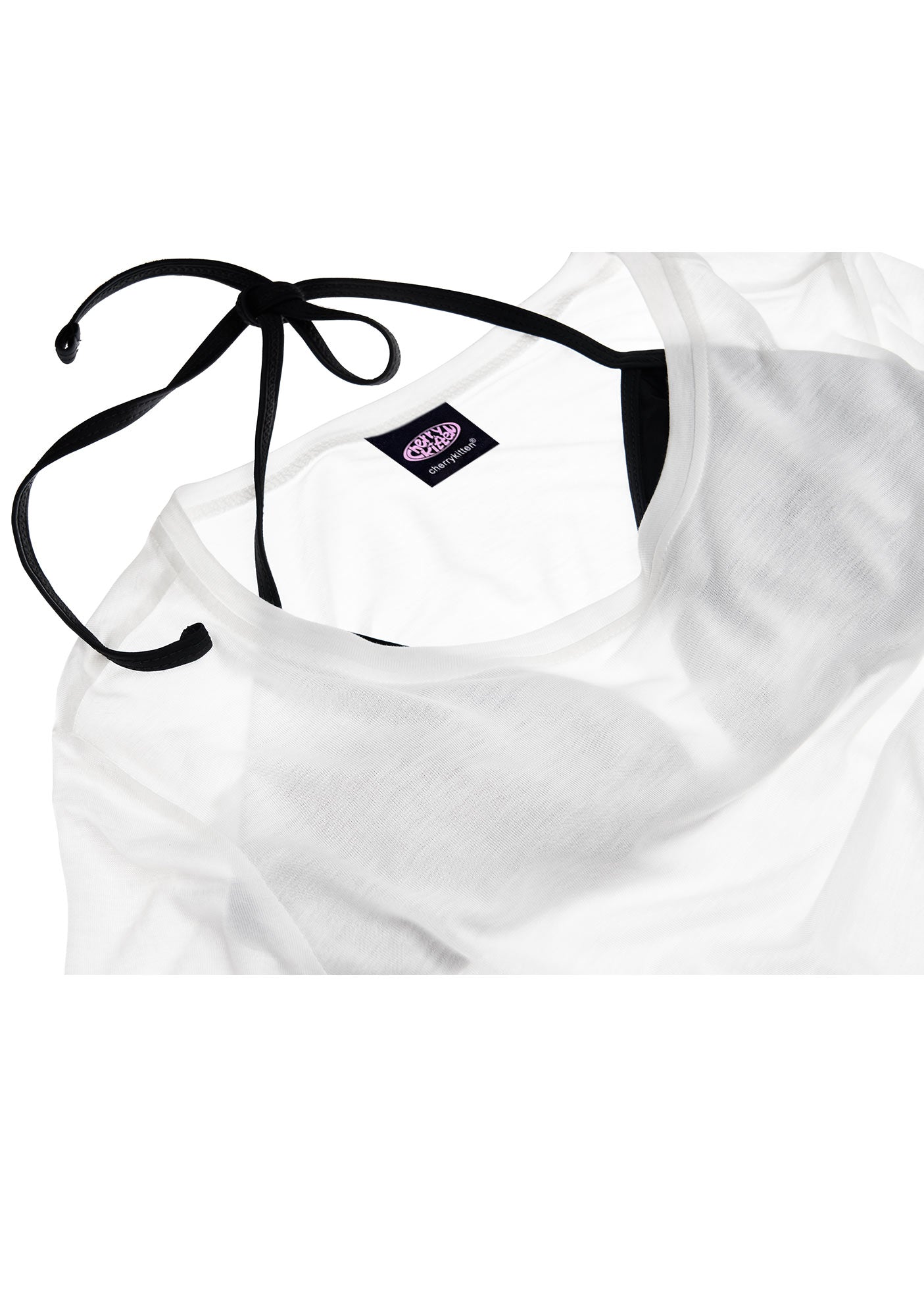 Plain Y2K Sheer Crop Tee Cherrykitten