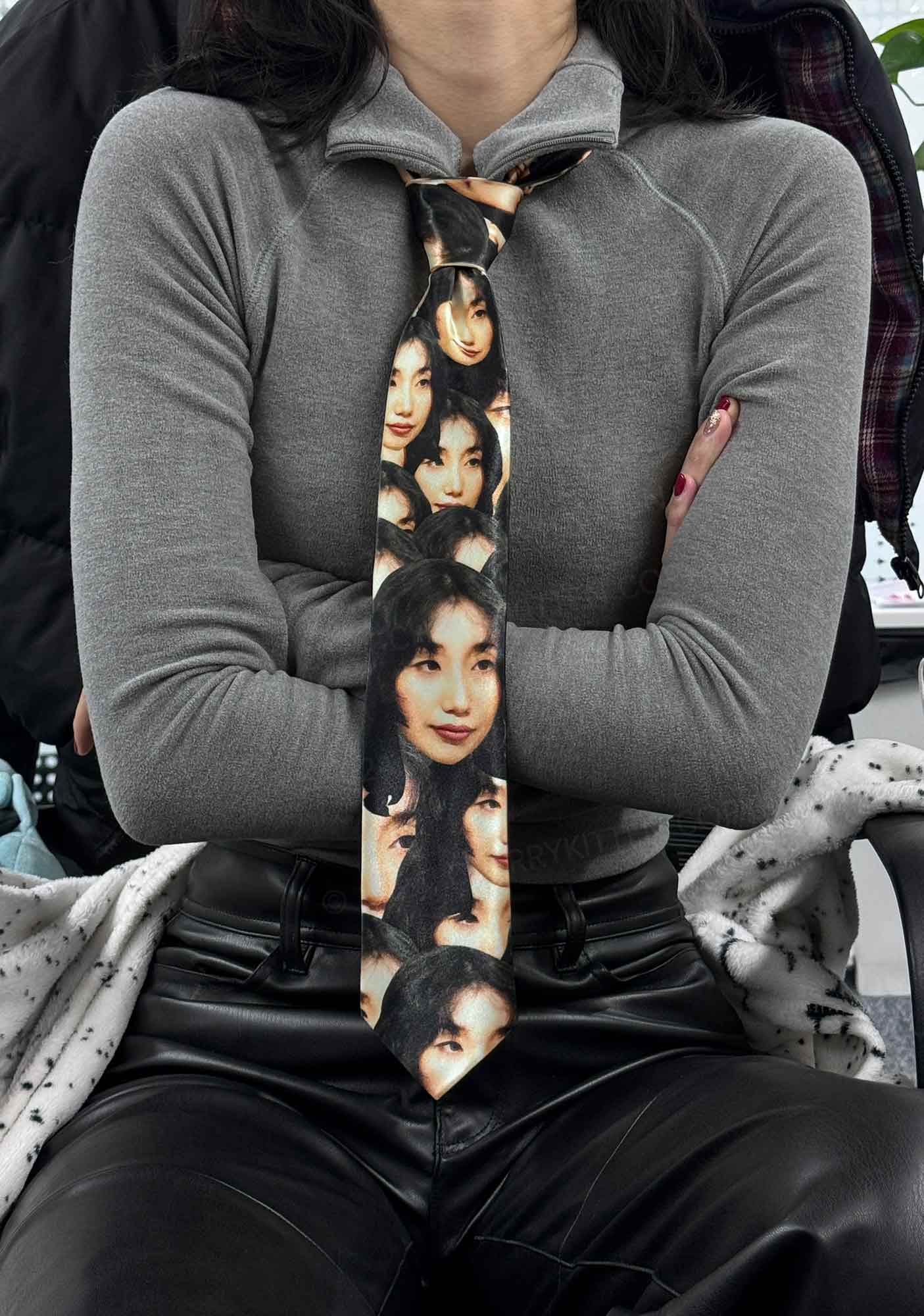 Custom Portrait Y2K Necktie Cherrykitten