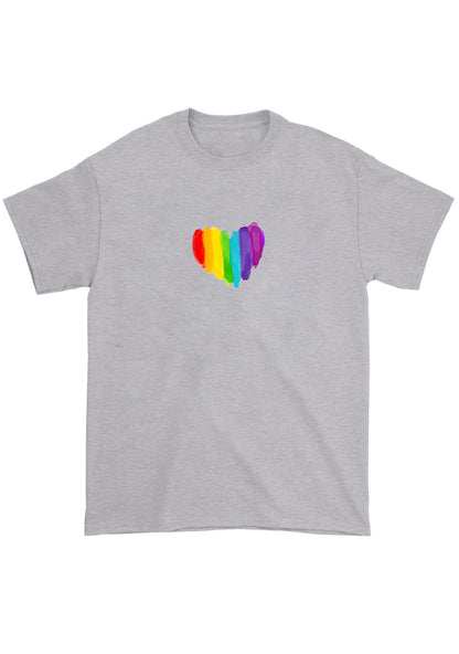 Rainbow Color Heart Shape Chunky Shirt