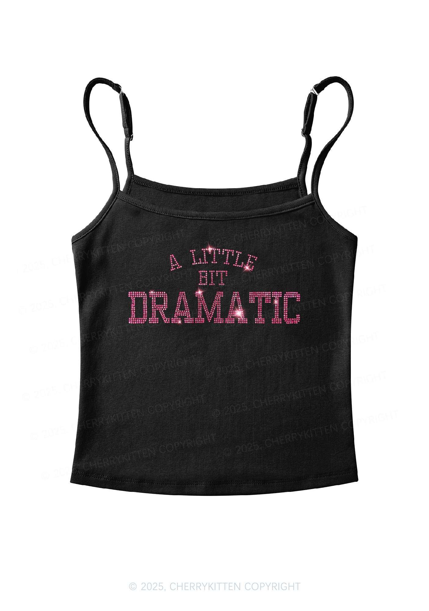 Rhinestone A Little Bit Dramatic Y2K Spaghetti Strap Cami Cherrykitten