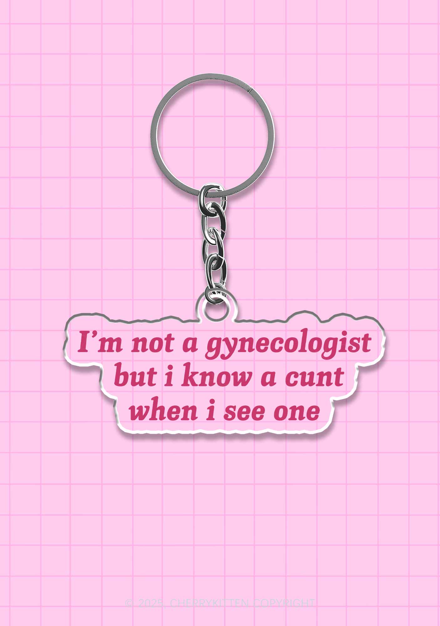 Im Not Gynecologist 1Pc Y2K Keychain Cherrykitten