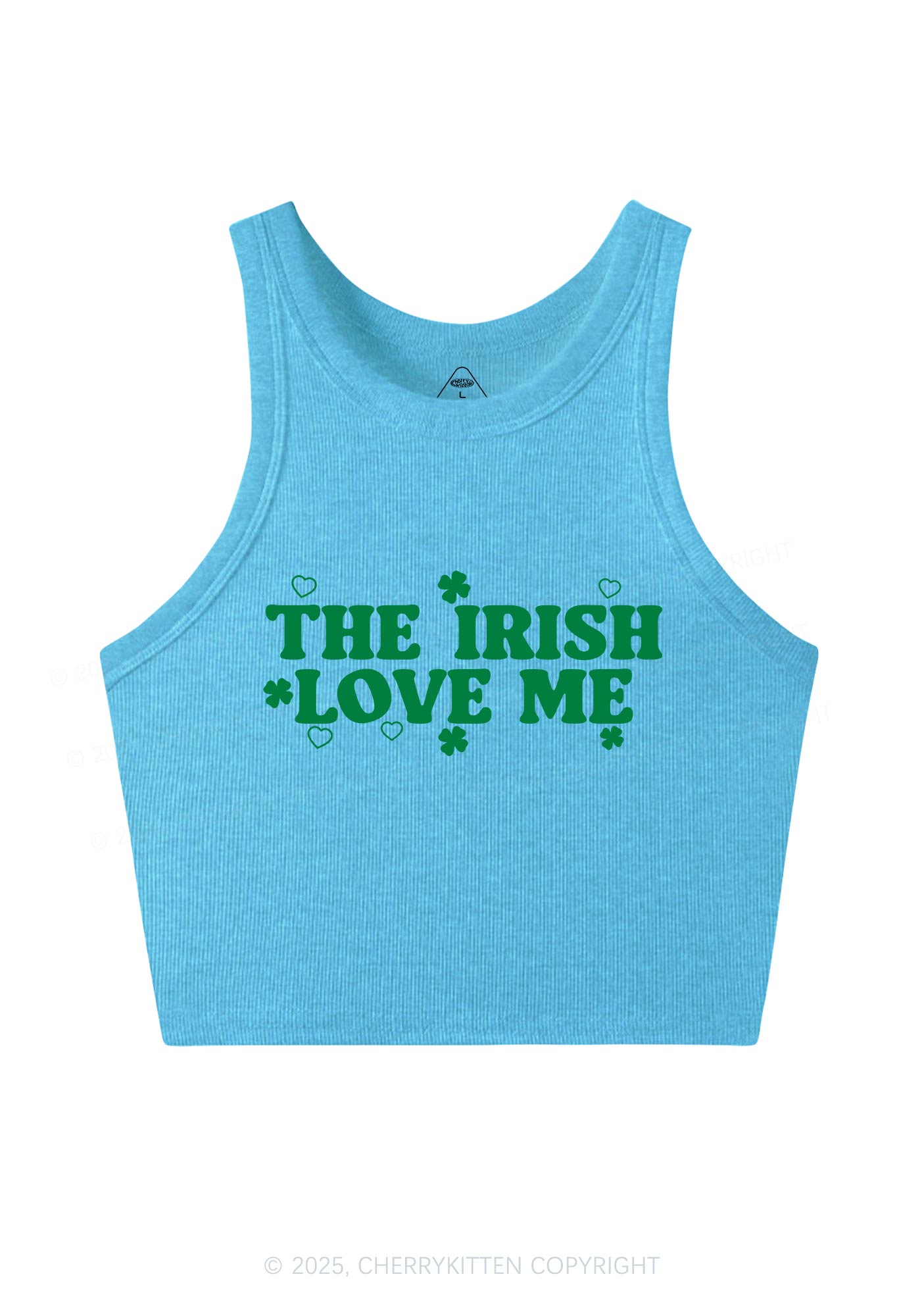 The Irish Love Me St Patricks Y2K Crop Tank Top Cherrykitten