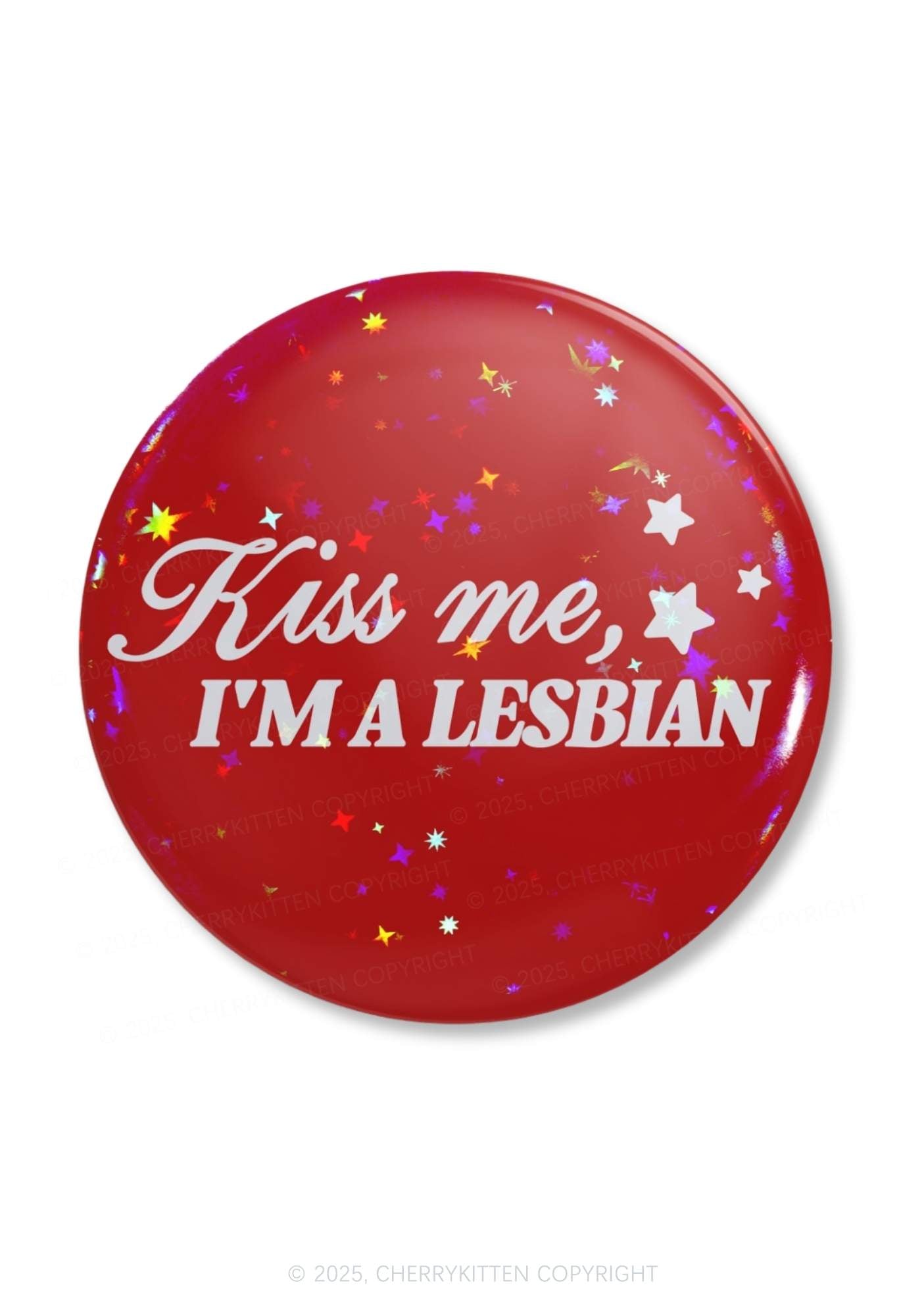 Kiss Me Im Lesbian Pride 1Pc Y2K Pin Badge Cherrykitten