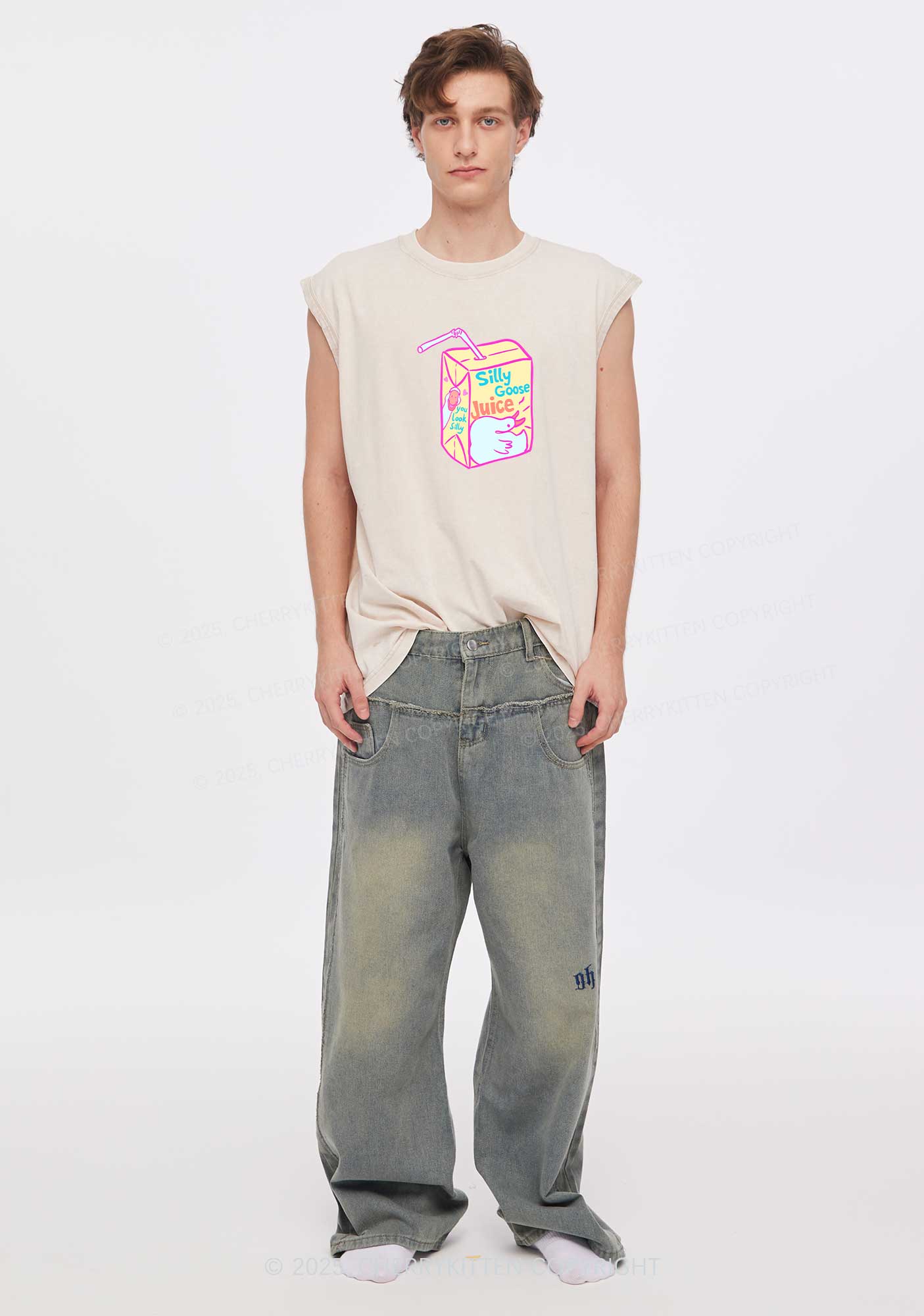 Look Silly Goose Juice Y2K Washed Muscle Tank Cherrykitten