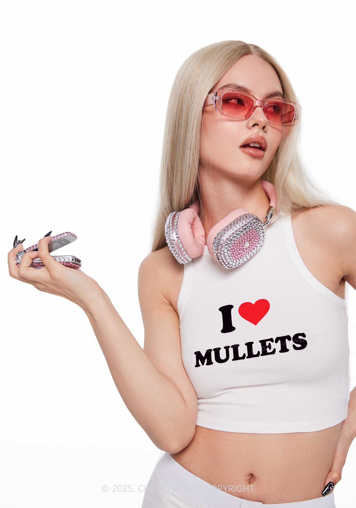 I Love Mullets Y2K Crop Tank Top Cherrykitten