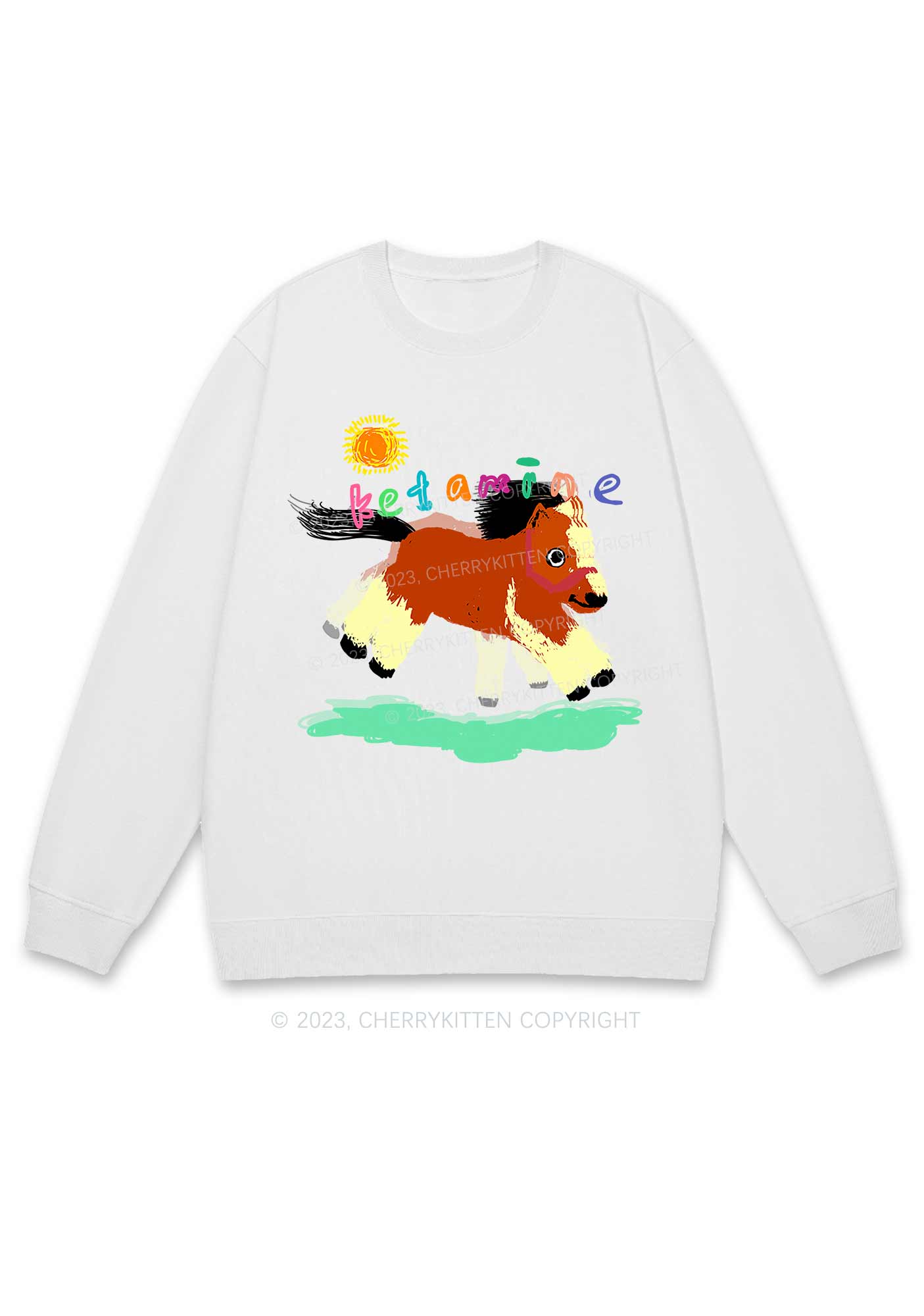 Delusional K Horse Y2K Sweatshirt Cherrykitten