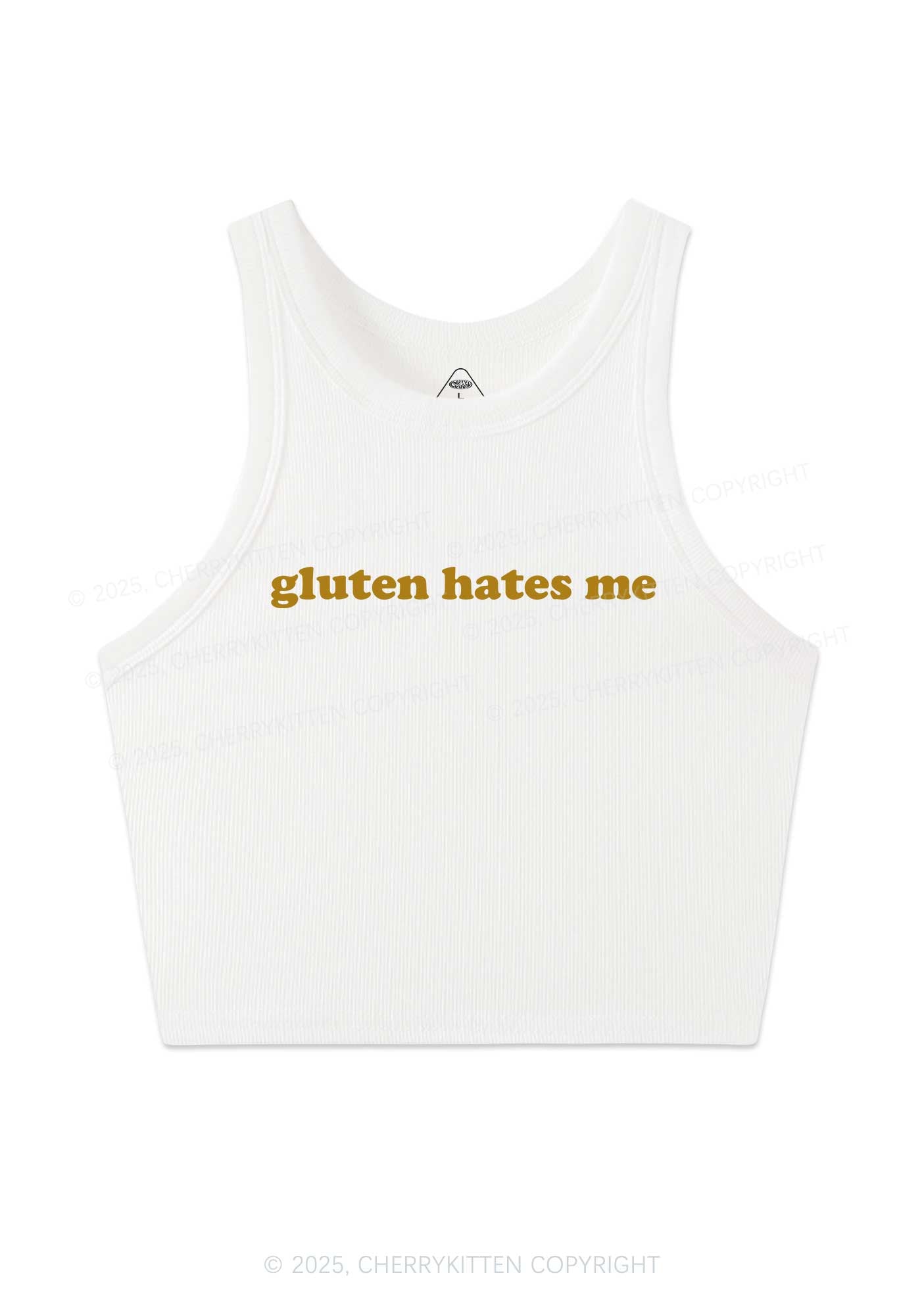 Gluten Hates Me Y2K Crop Tank Top Cherrykitten
