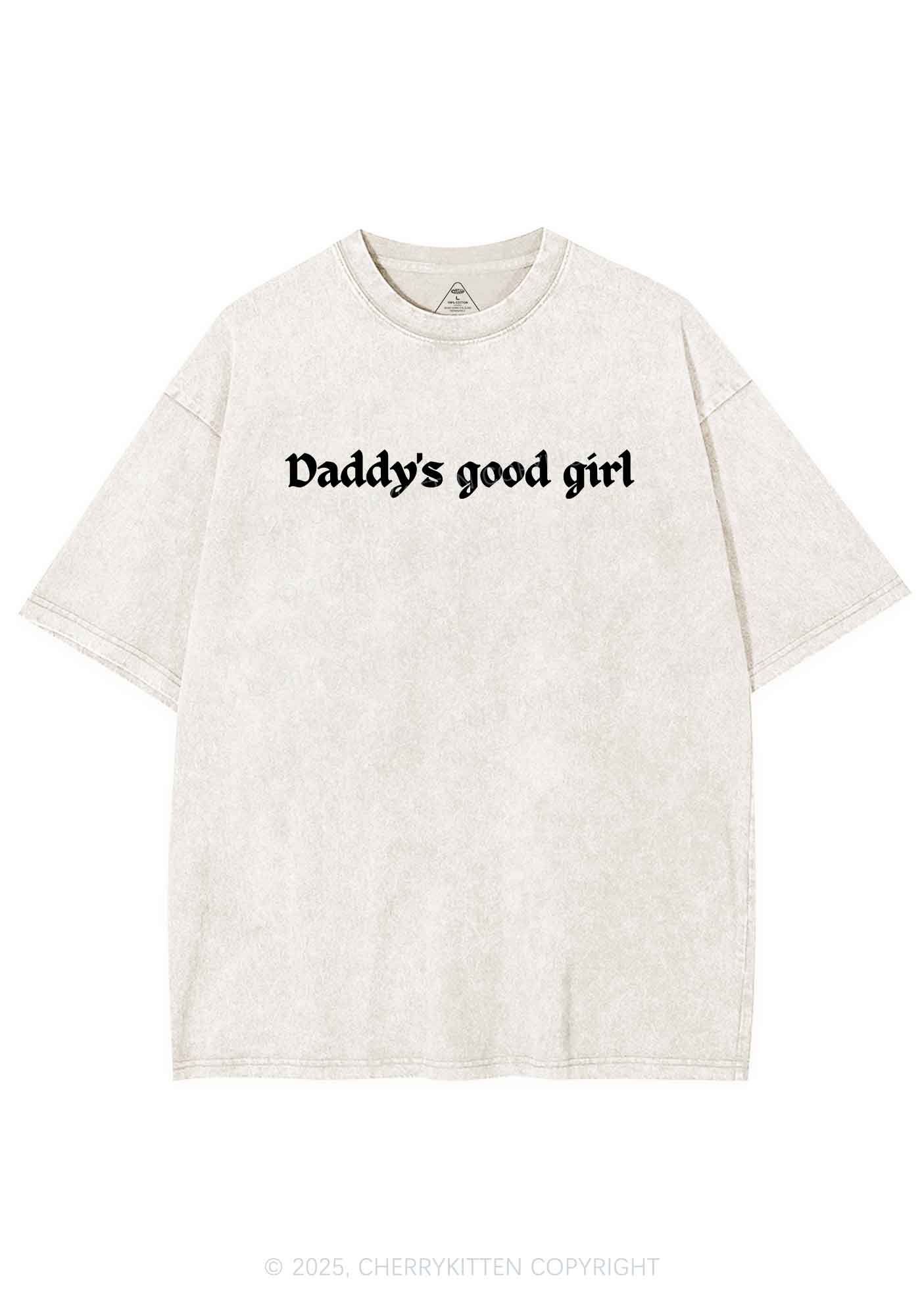 Daddys Good Girl Y2K Shirts Washed Tee Cherrykitten