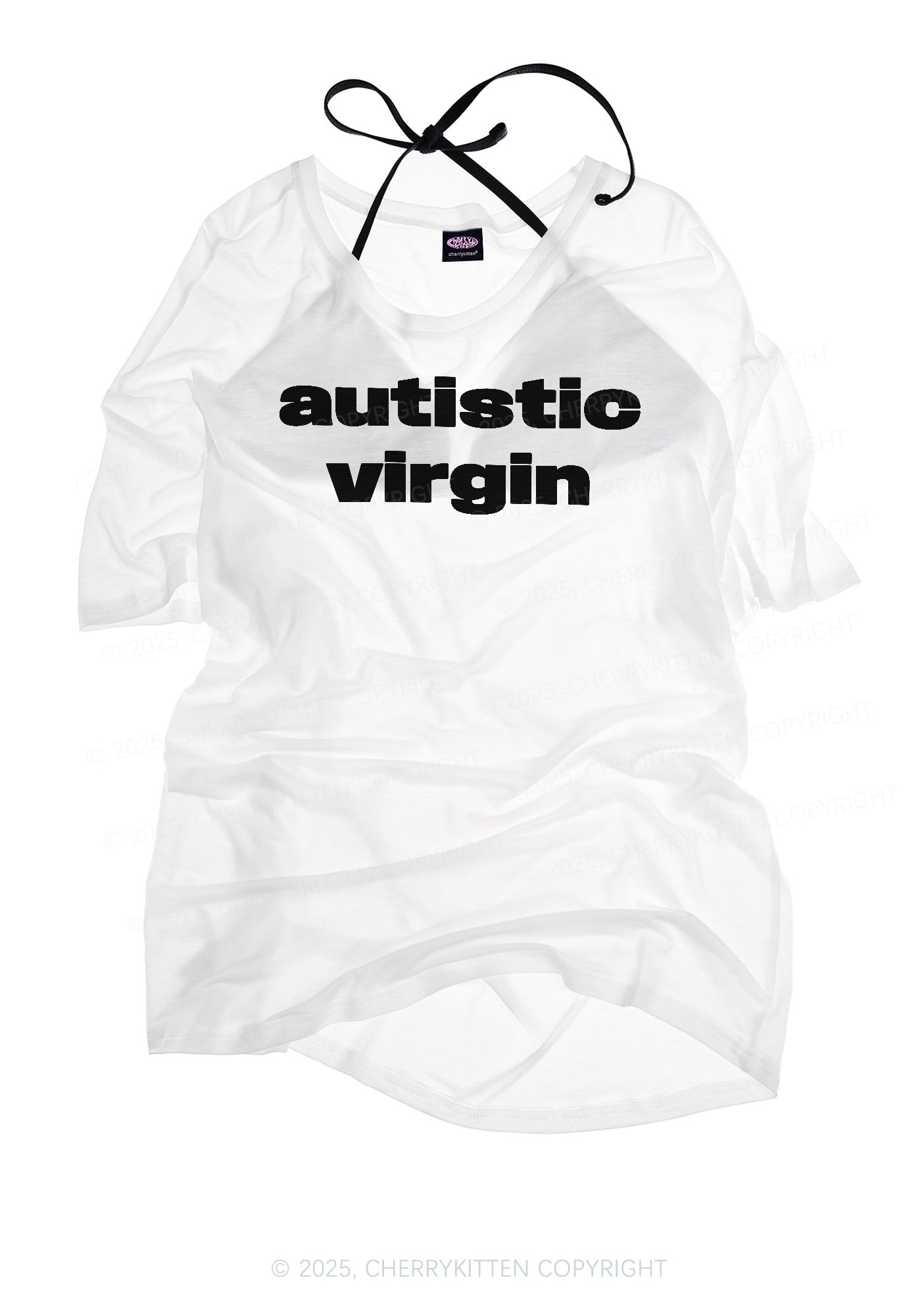 Autistic Virgin Y2K Sheer Boyfriend Tee Cherrykitten