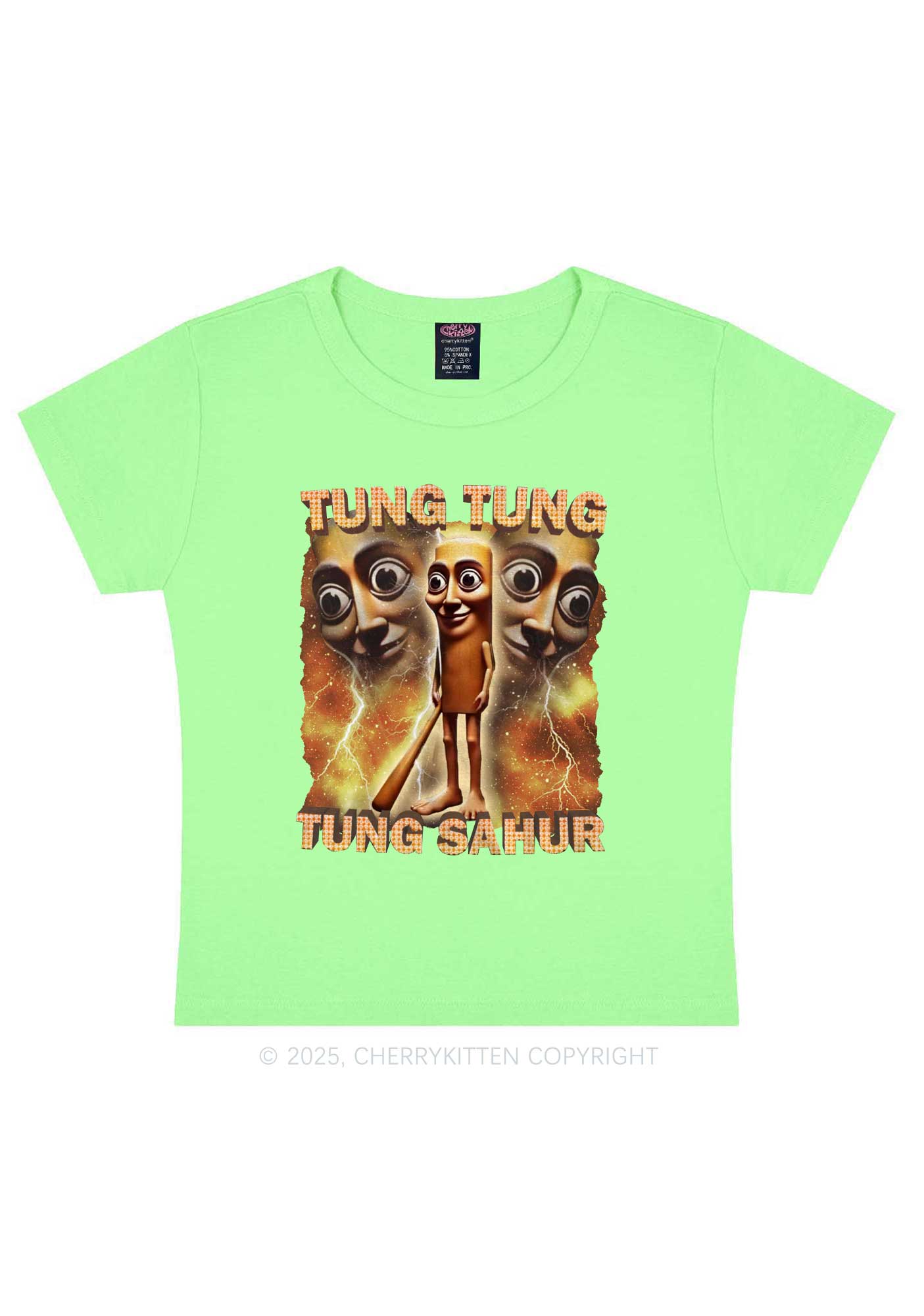 Tung Sahur Italian Brainrot Shirt Y2K Baby Tee Cherrykitten
