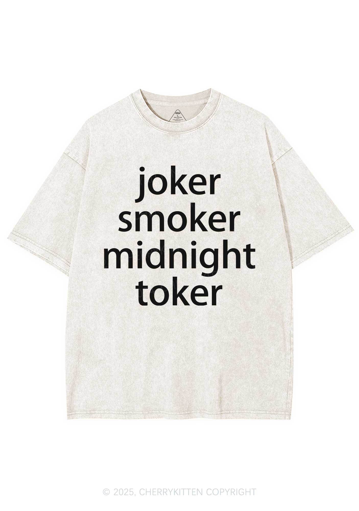 Joker Smoker Midnight Toker Y2K Shirts Washed Tee Cherrykitten