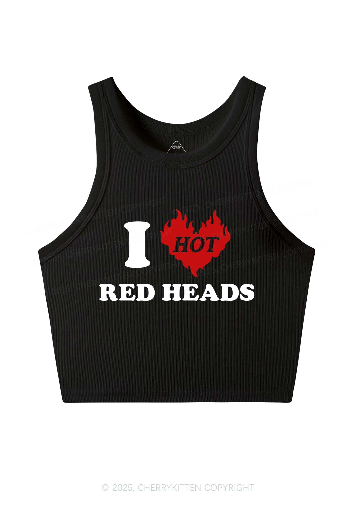 I Love Hot Red Heads Y2K Crop Tank Top Cherrykitten