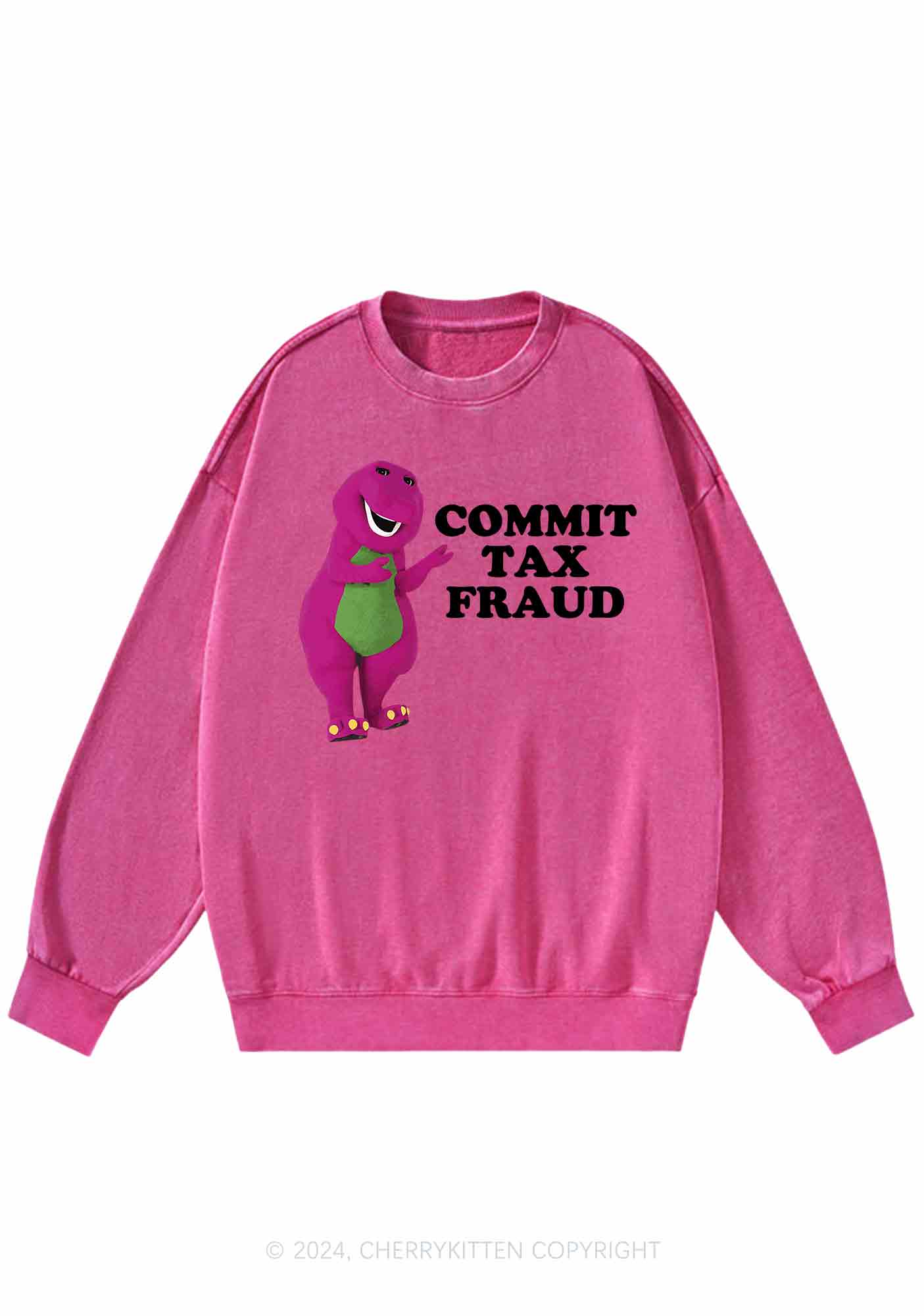 Commit Tax Fraud Y2K Washed Sweatshirts Cherrykitten
