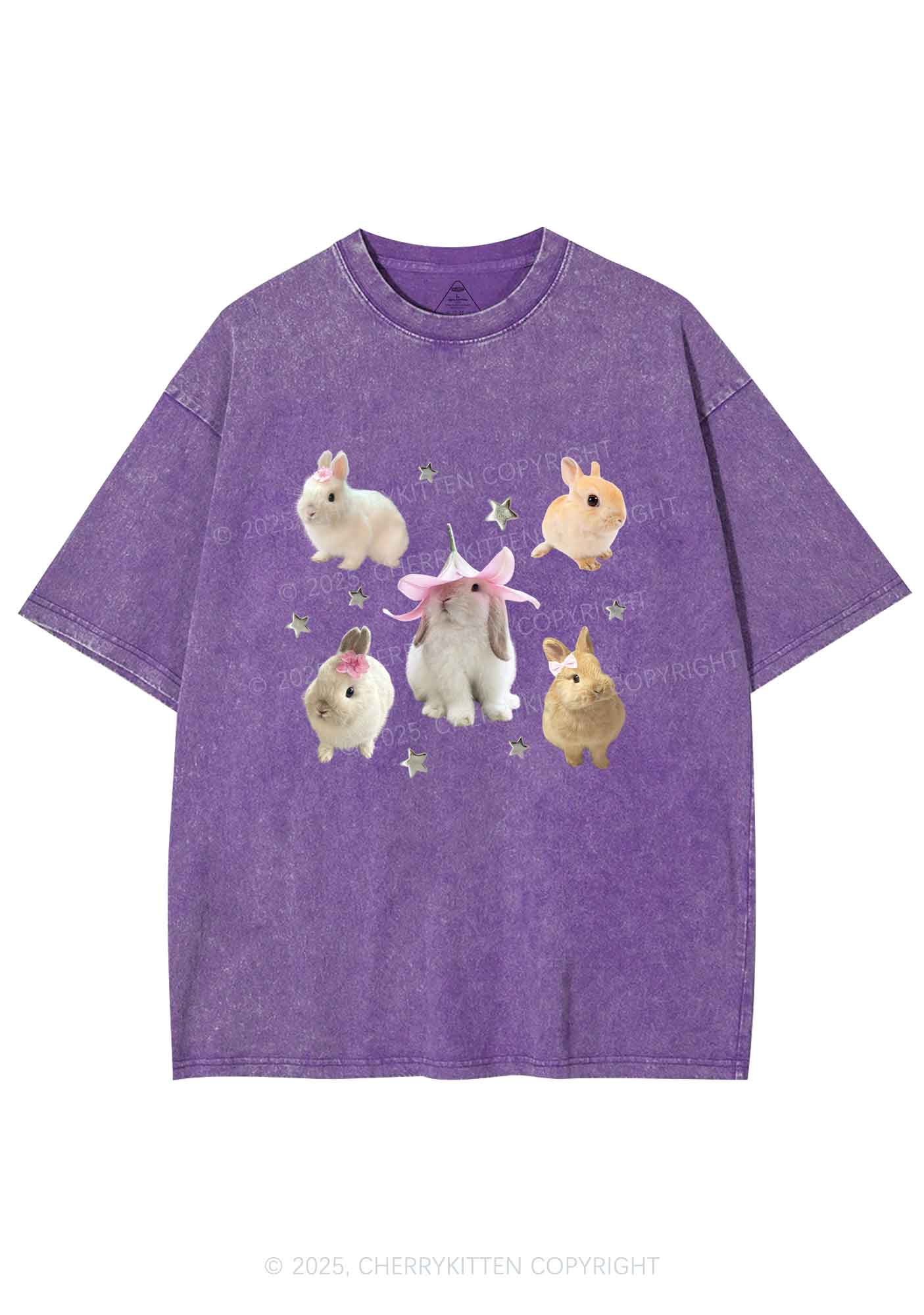 Lovely Rabbits Y2K Shirts Washed Tee Cherrykitten