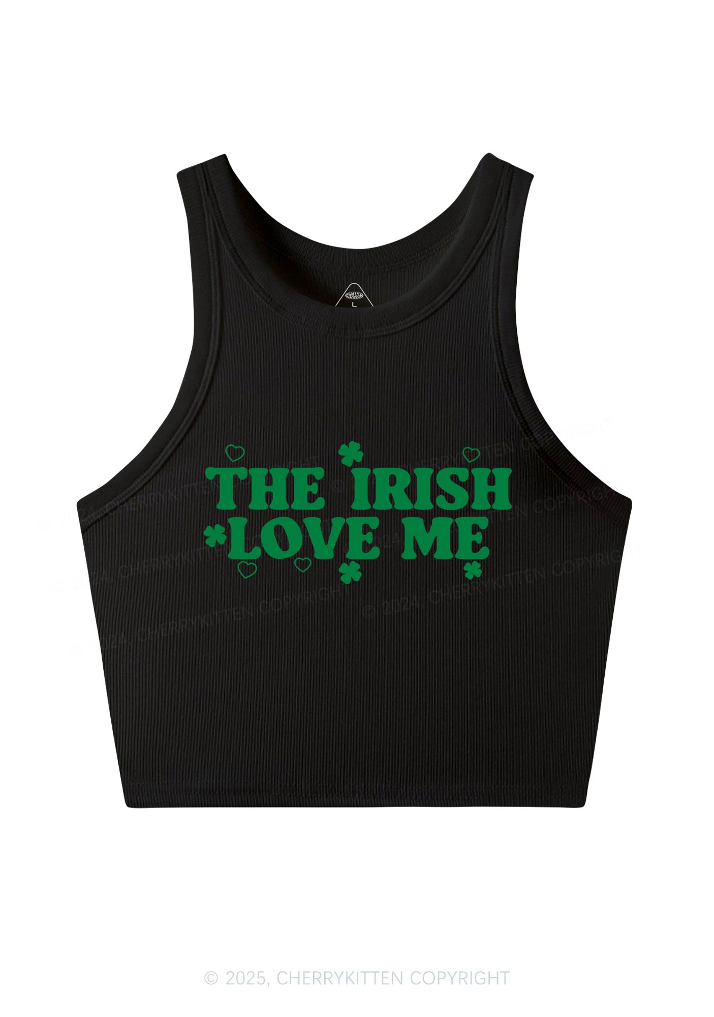 The Irish Love Me St Patricks Y2K Crop Tank Top Cherrykitten