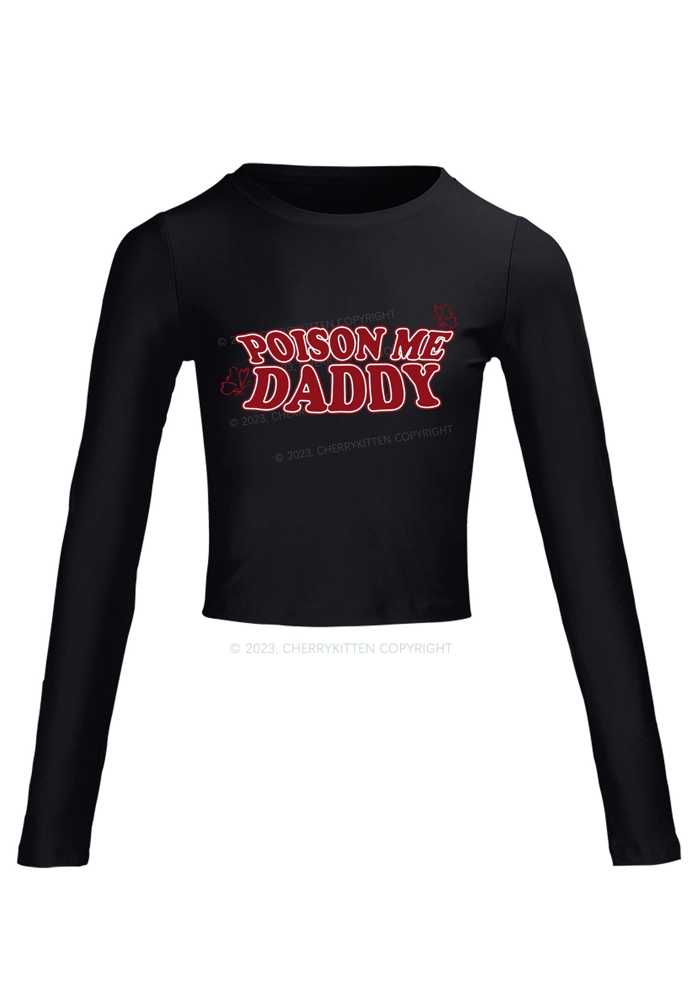 Poison Me Daddy Long Sleeve Crop Top Cherrykitten