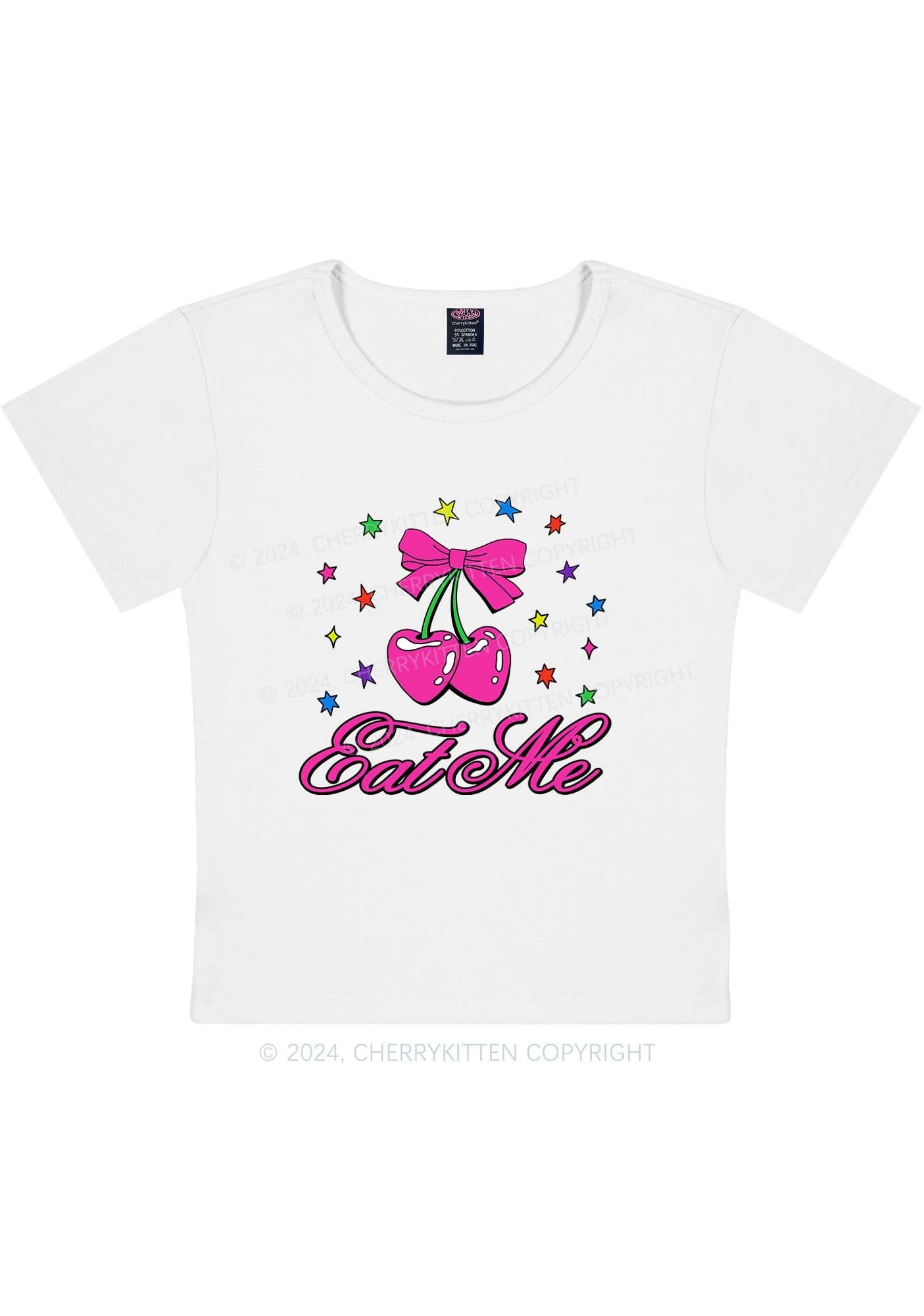Curvy Eat Me Cherry Y2K Baby Tee Cherrykitten