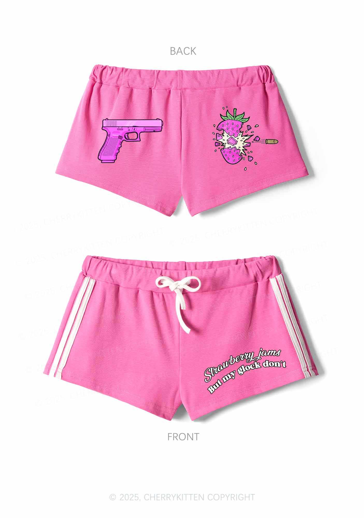 Strawberry Jams Y2K Drawstring Mini Shorts Cherrykitten
