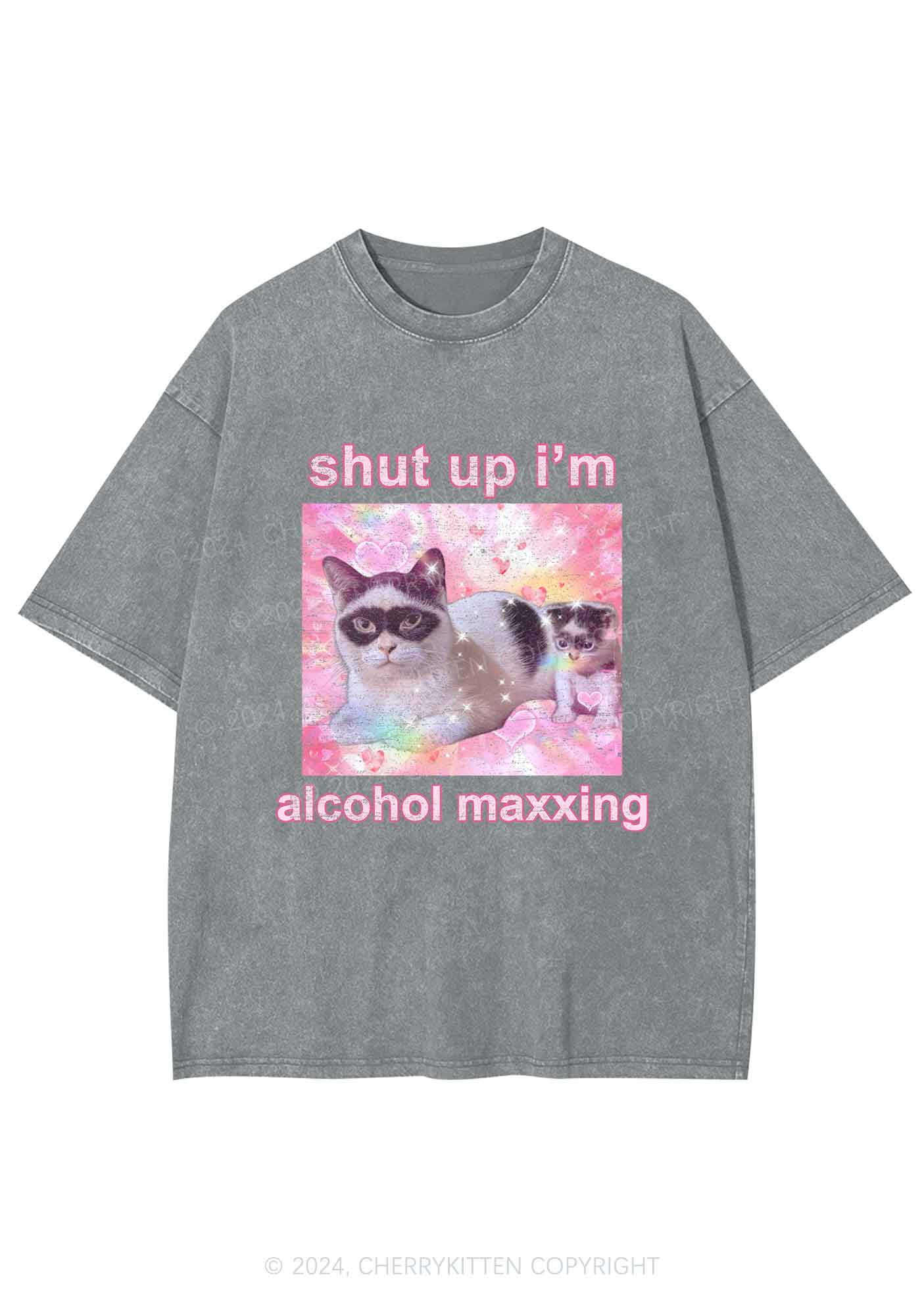 I'm Alcohol Maxxing Y2K Washed Tee Cherrykitten