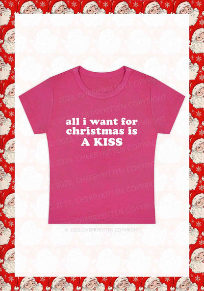 Custom All I Want For Christmas Is Y2K Baby Tee Cherrykitten