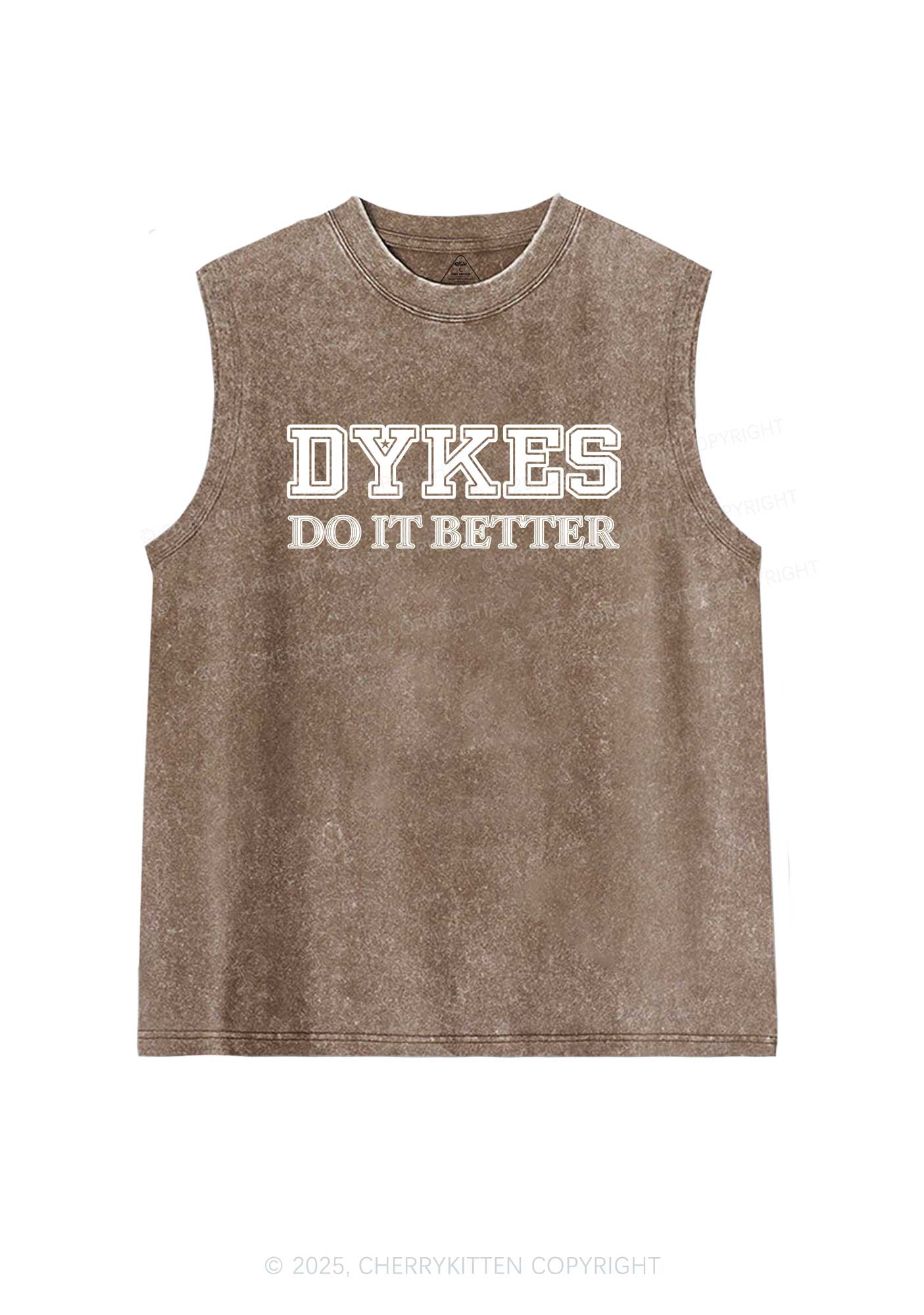 Dykes Do It Better Pride Y2K Washed Muscle Tank Cherrykitten
