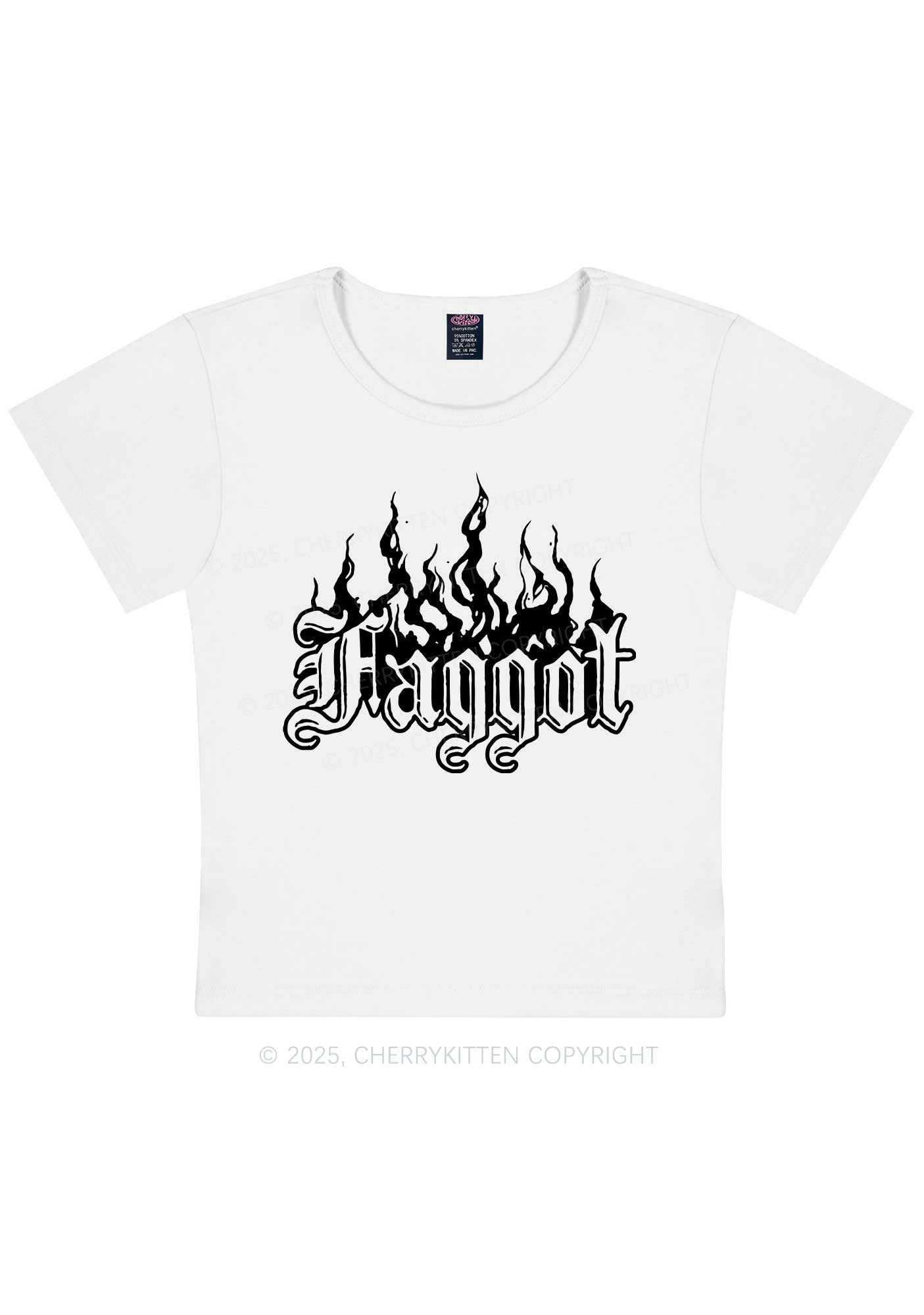Halloween Goth Faggot Pride Y2K Baby Tee Cherrykitten
