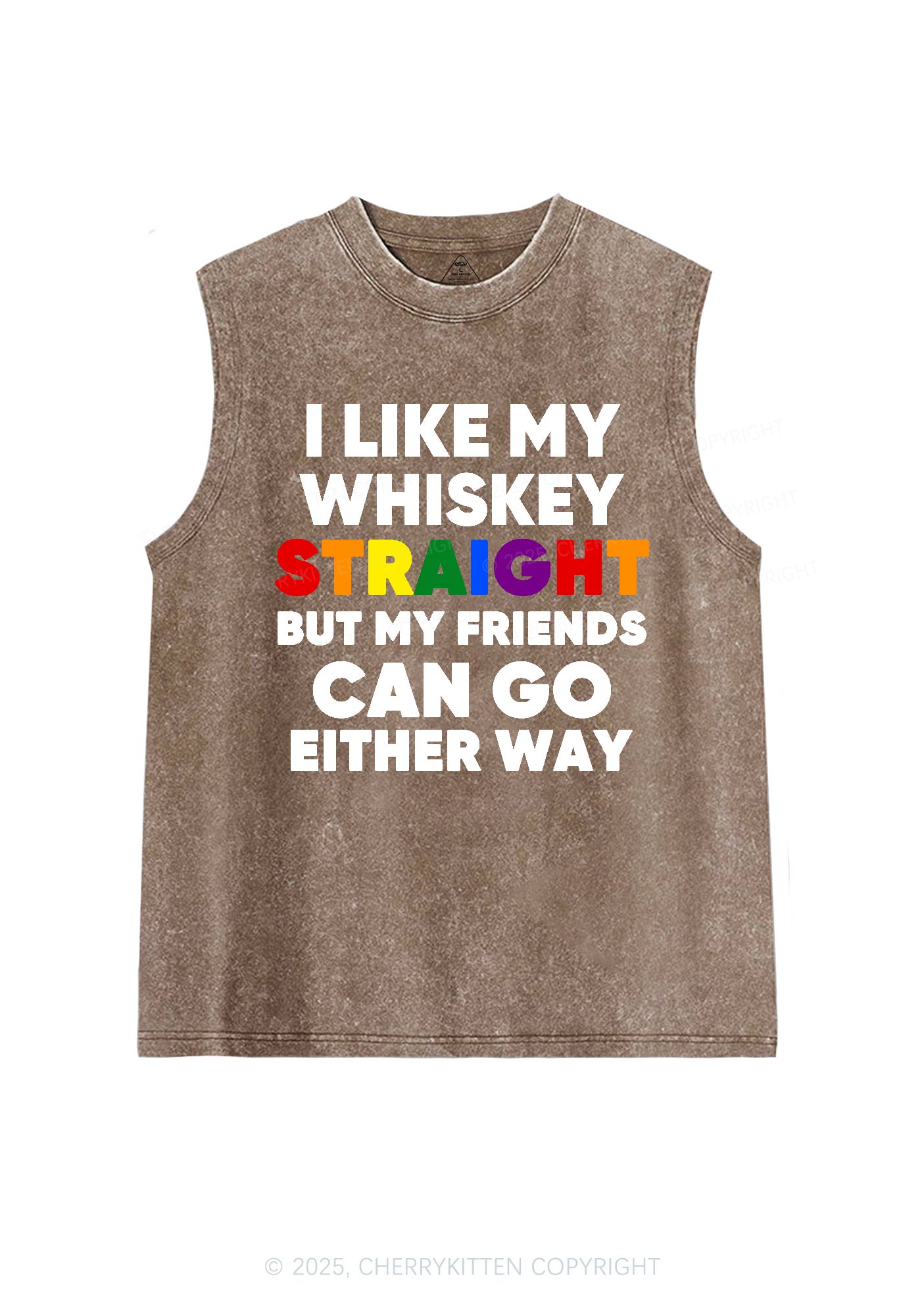 I Like Straight Pride Y2K Washed Muscle Tank Cherrykitten