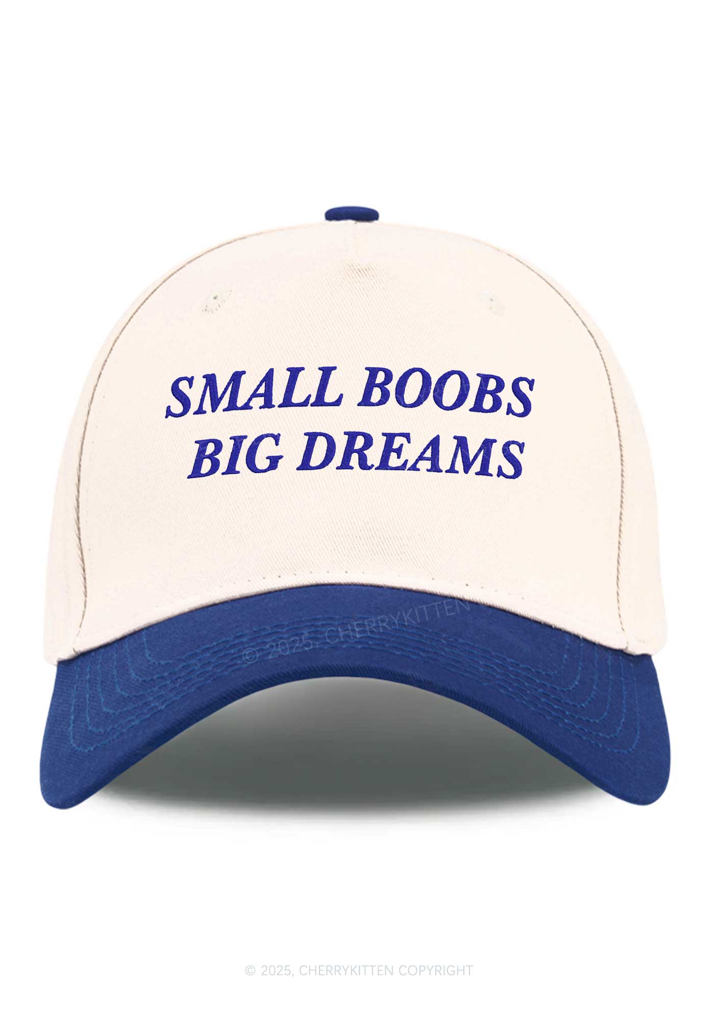 Embroidered Small But Big Dreams Y2K Color Block Baseball Cap Cherrykitten