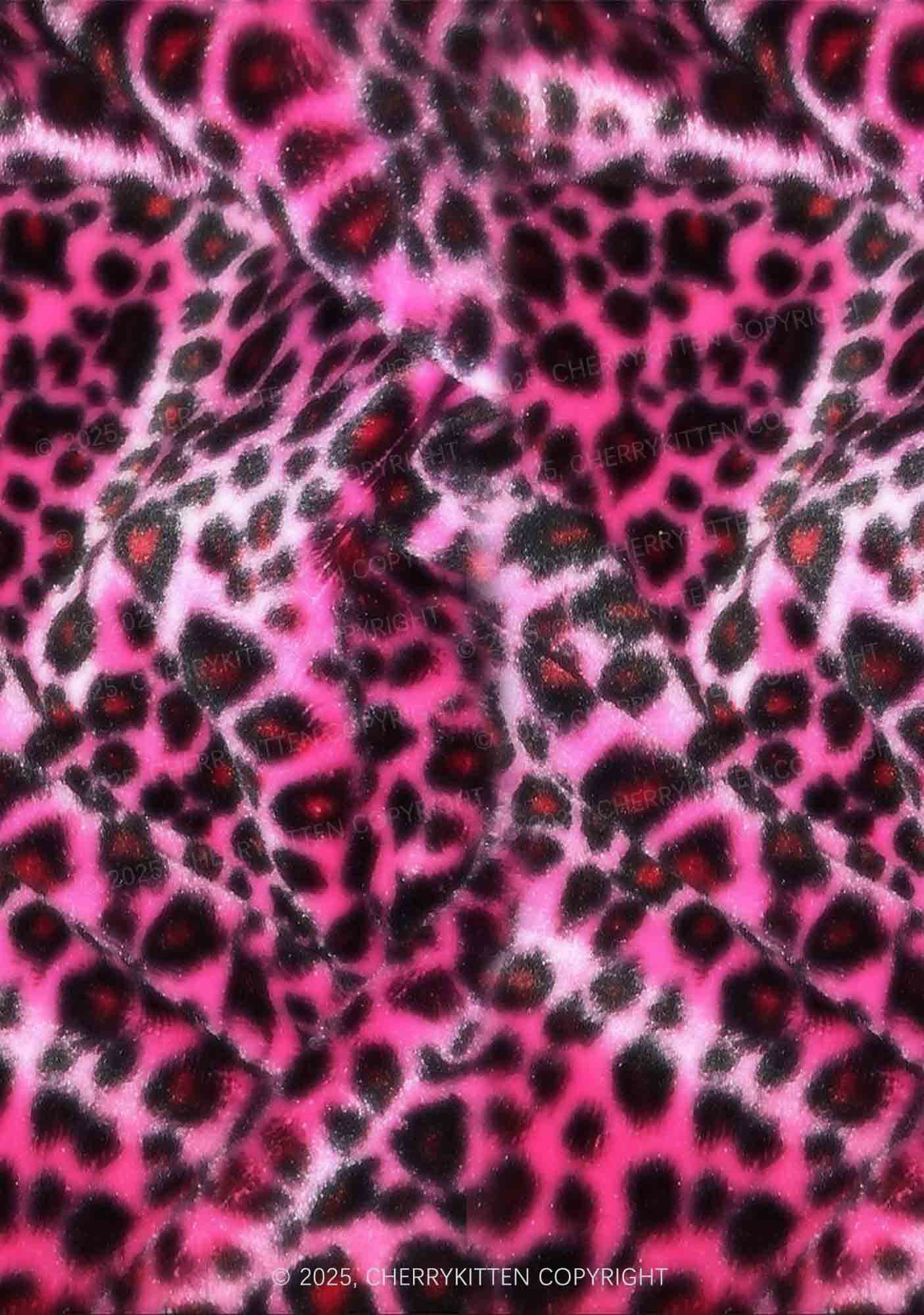 Glitter Pink Leopard Y2K Print Mini Layered Skirt Cherrykitten