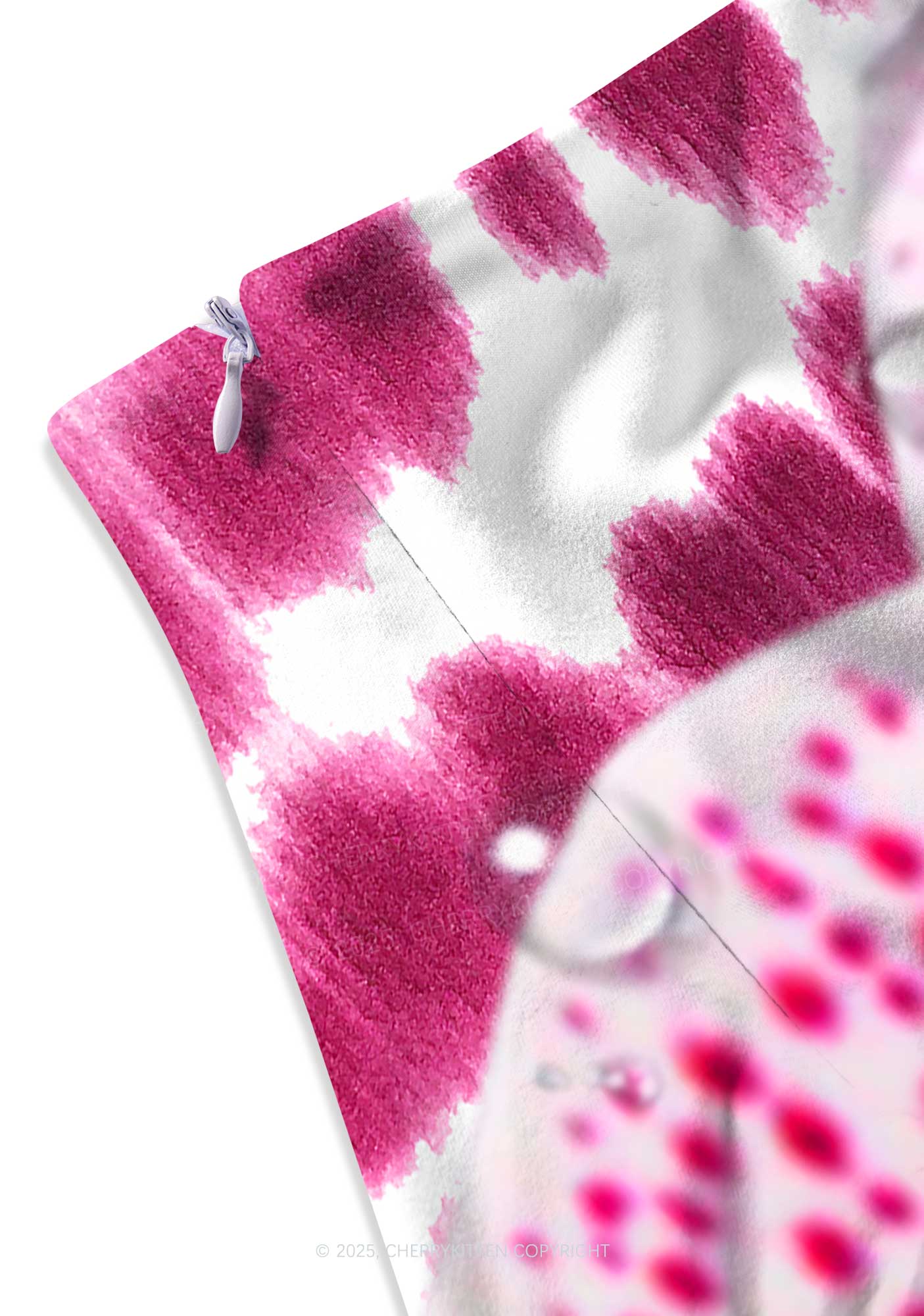 Pink Orchid Dewdrops Y2K Print Mini Skirt Cherrykitten