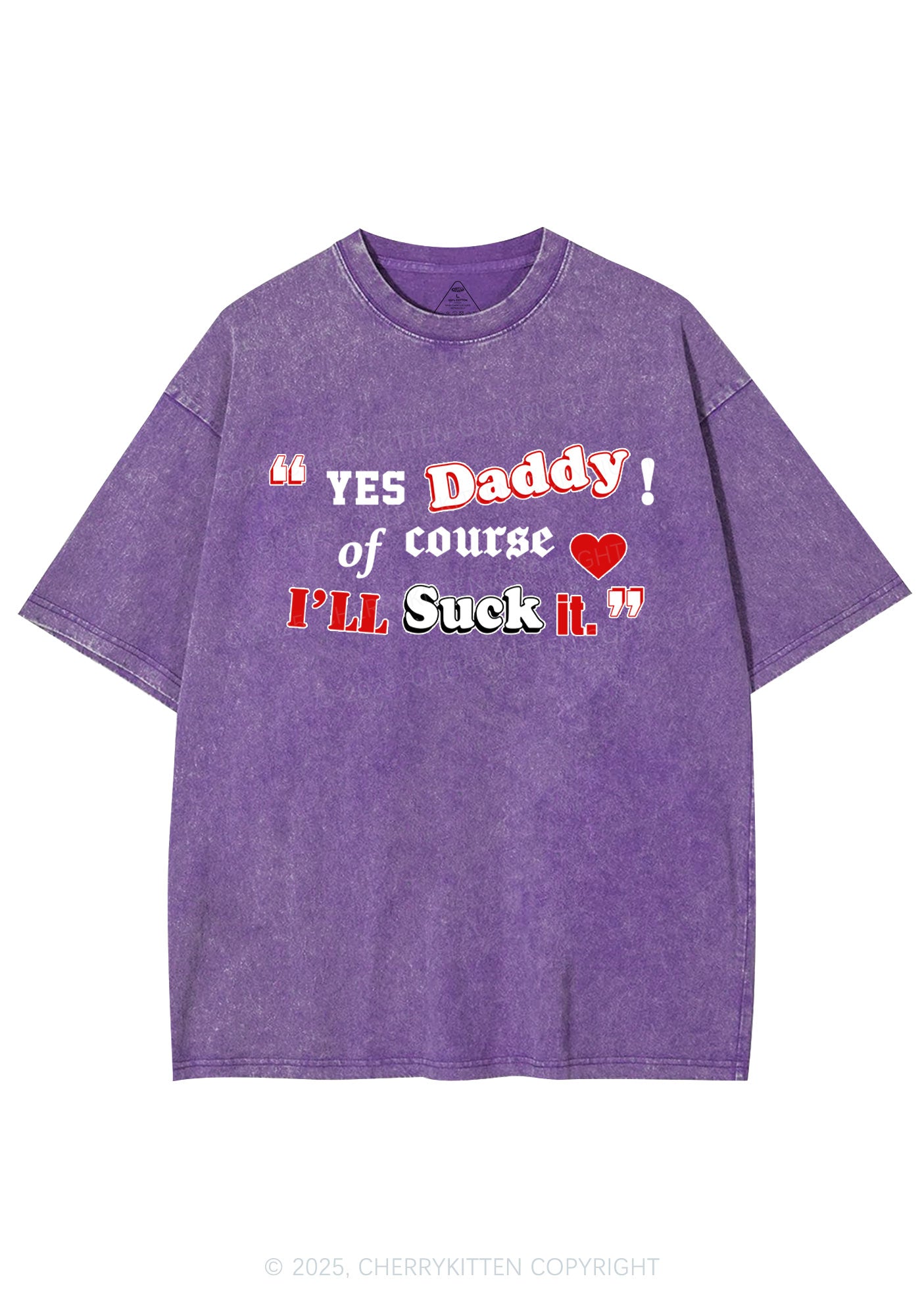 Daddy Suck It Y2K Shirts Washed Tee Cherrykitten