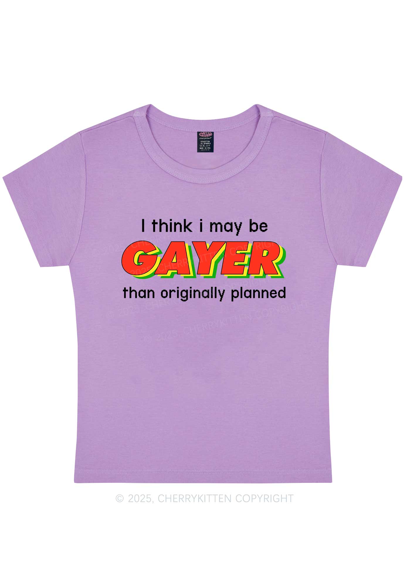 I May Be Gayer Pride Y2K Baby Tee Cherrykitten