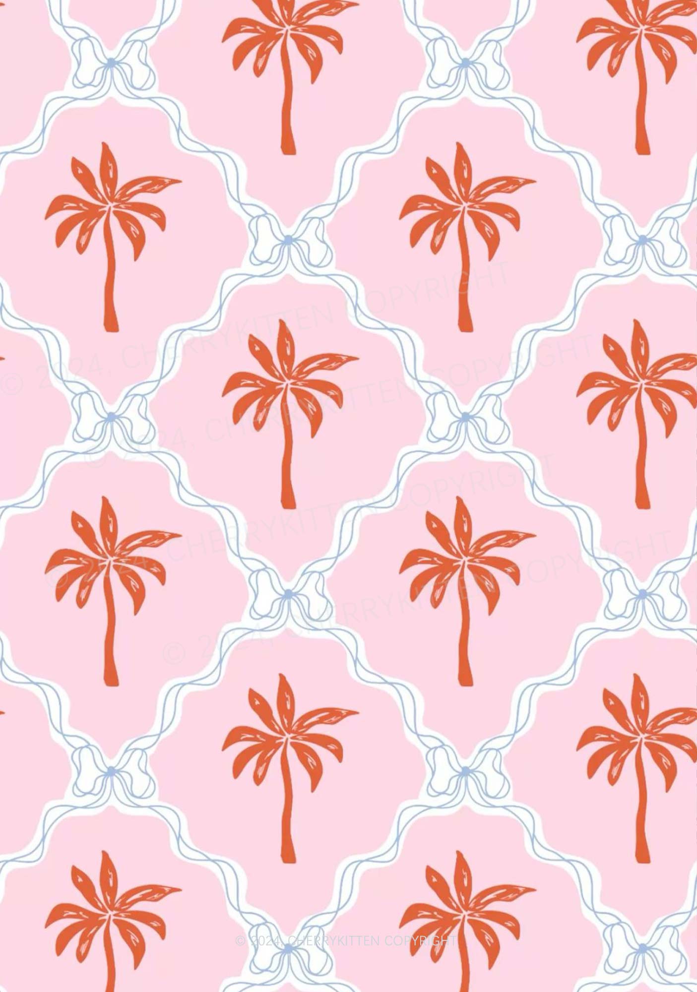 Pink Palm Y2K Print Bikini Set Cherrykitten