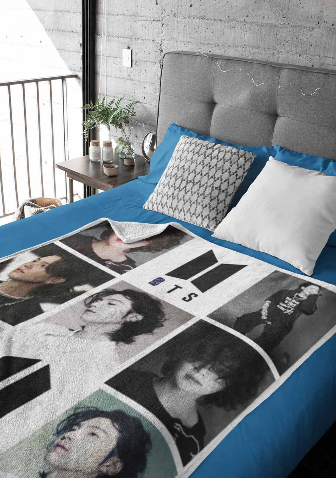 Min Yoongi Photo Collage Kpop Plush Blanket