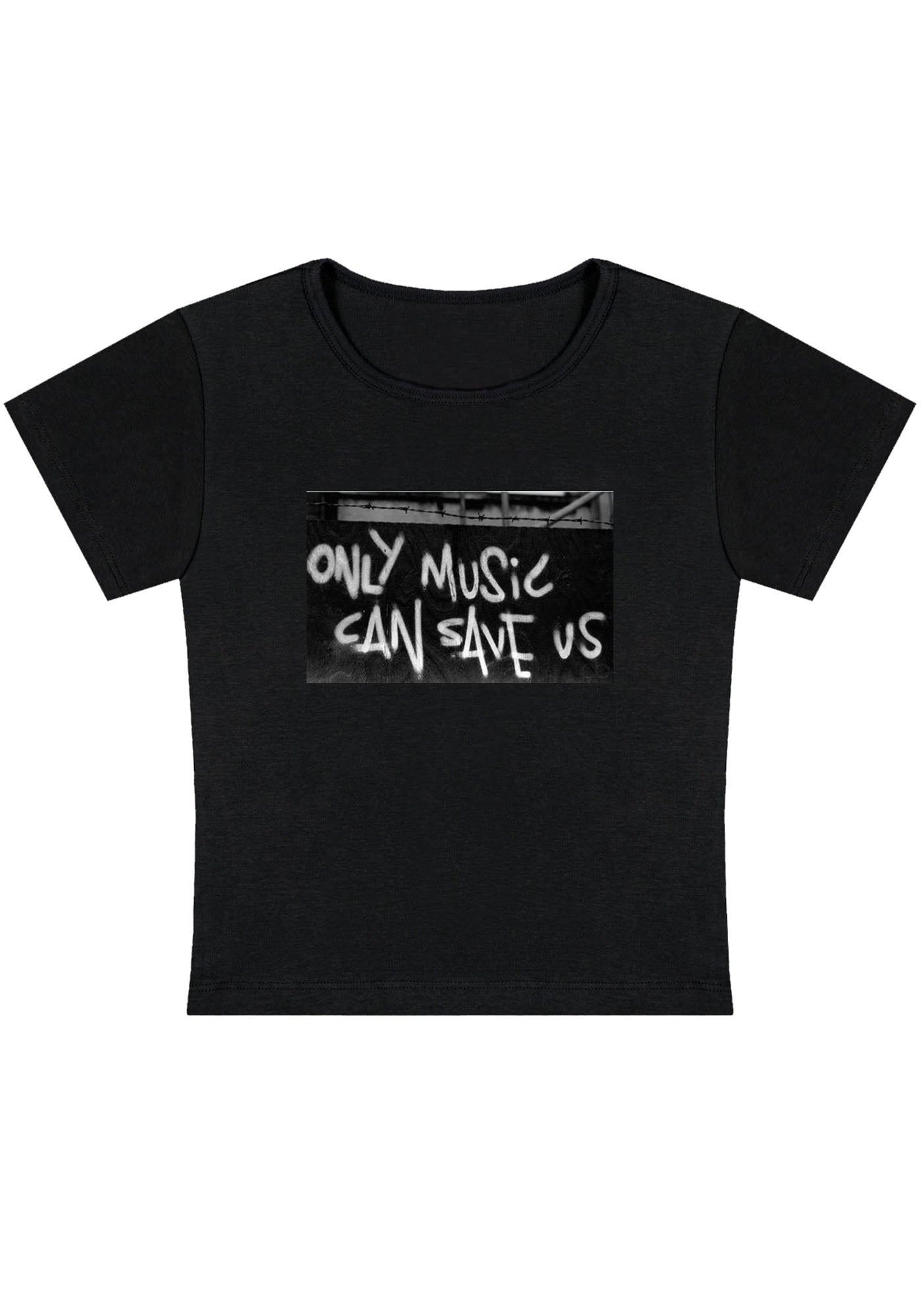 Only Music Can Save Us Y2K Baby Tee